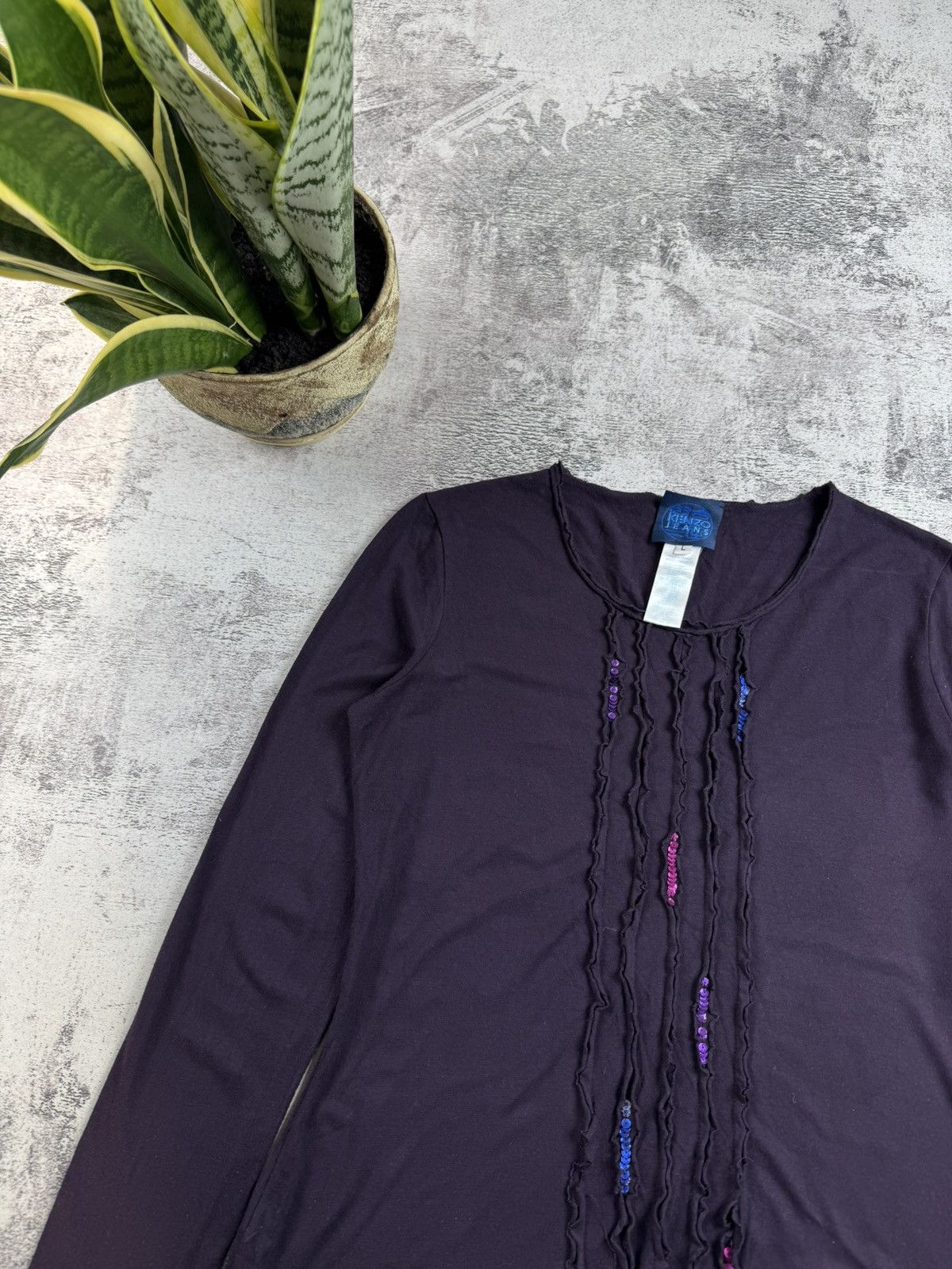 Kenzo Kenzo Jeans Women’s L Size Viscose Slim Y2K Longsleeve Jersey T Shirt Tunic Top Size L / US 10 / IT 46 - 5 Thumbnail