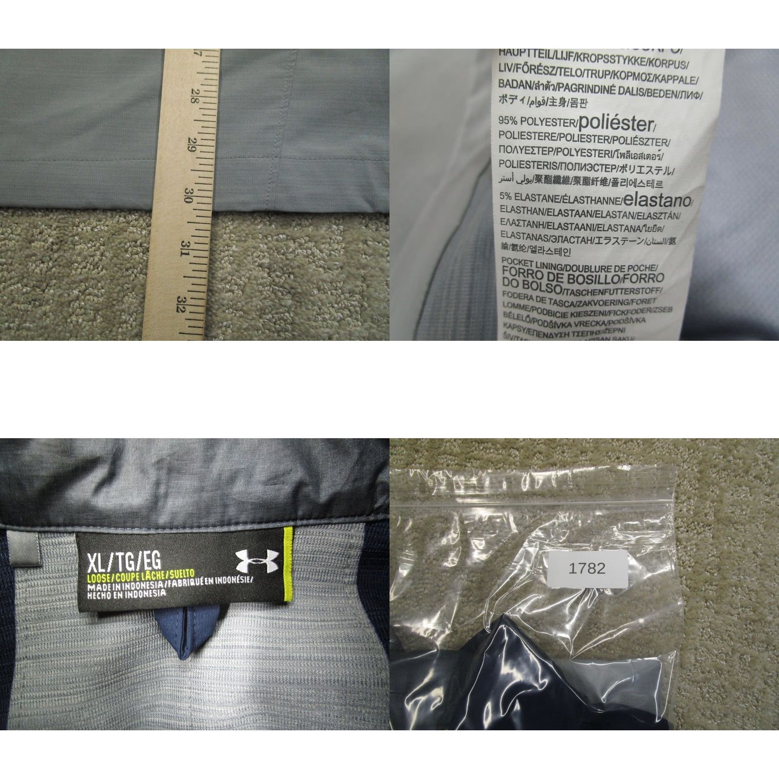 Under Armour Under Armour Jacket Men XL Blue Gray Storm Windbreaker 1/4 Zip All Seasons Lightweight Pockets Regular Sports Size US XL / EU 56 / 4 - 8 Thumbnail