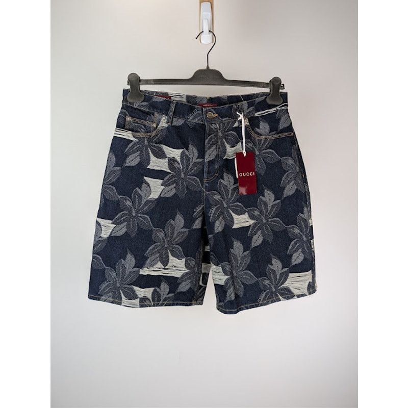 Gucci o1rshd1 Jacquard Certified Cotton Denim Bermuda Shorts Blue Size US 34 / EU 50 - 1 Thumbnail