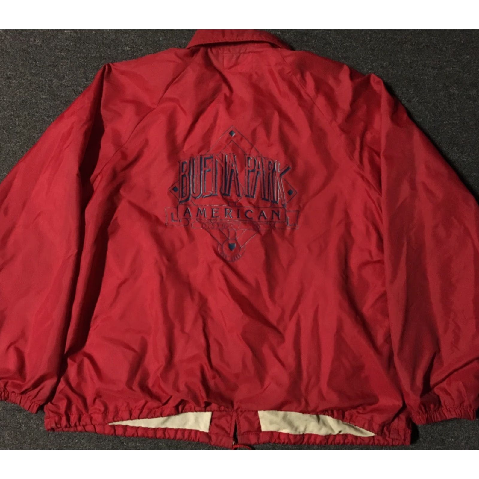 Vintage VINTAGE Buena Park American Baseball Windbreaker Jacket XL Red USA 80s 90s Grunge Sports Team Mens XL jacket Size US XL / EU 56 / 4 - 2 Thumbnail