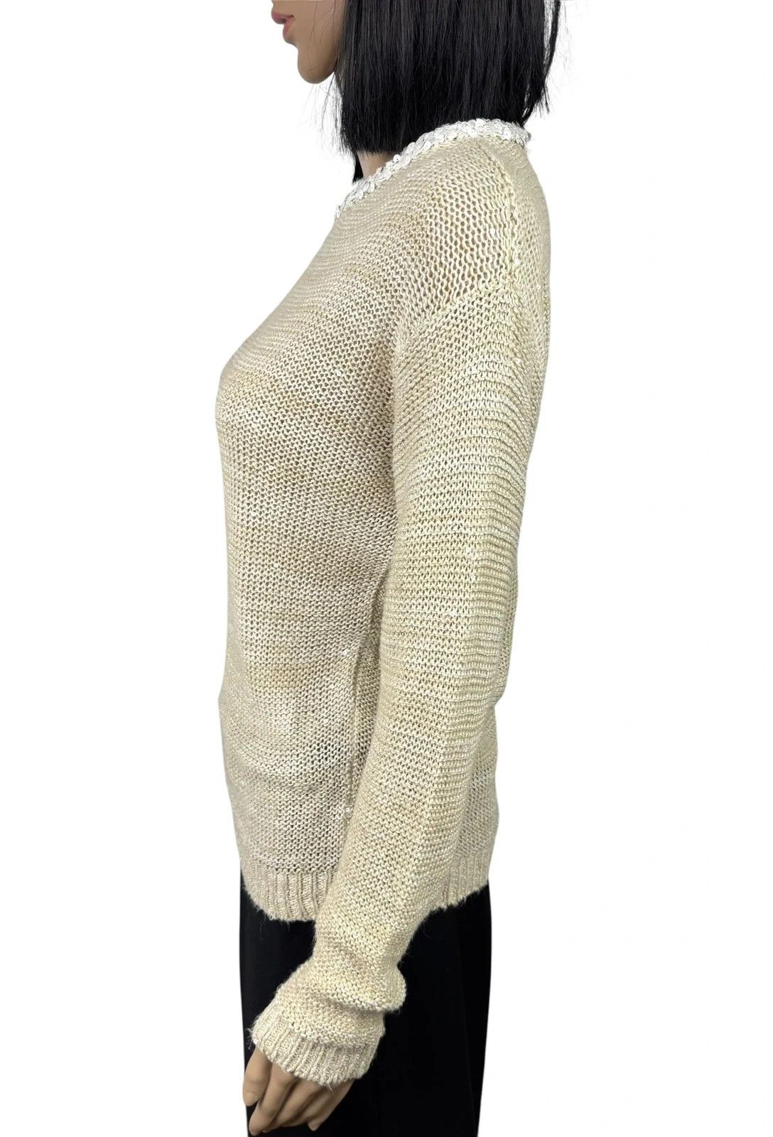 Brunello Cucinelli Brunello Cucinelli Sequined Sweater Hemp Linen size XS Size XS / US 0-2 / IT 36-38 - 6 Thumbnail