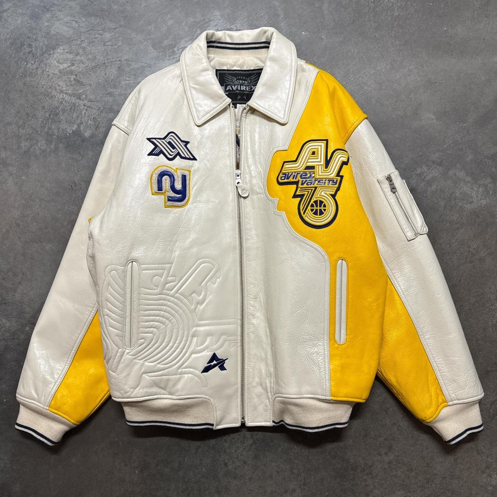 Avirex × Vintage Vintage Avirex New York Varsity Rap HipHop Leather Jacket Size US XXL / EU 58 / 5 - 1 Thumbnail