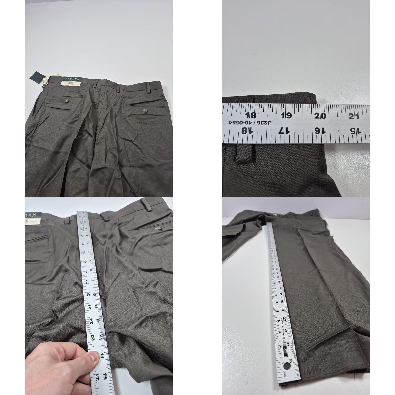 Ralph Lauren Lauren Ralph Lauren Pants Mens 40x36 Olive Wool Cashmere Pleated Unhemmed Dress Pants Medium Green 40W 30L Vintage N/A Size US 40 / EU 56 - 8 Thumbnail