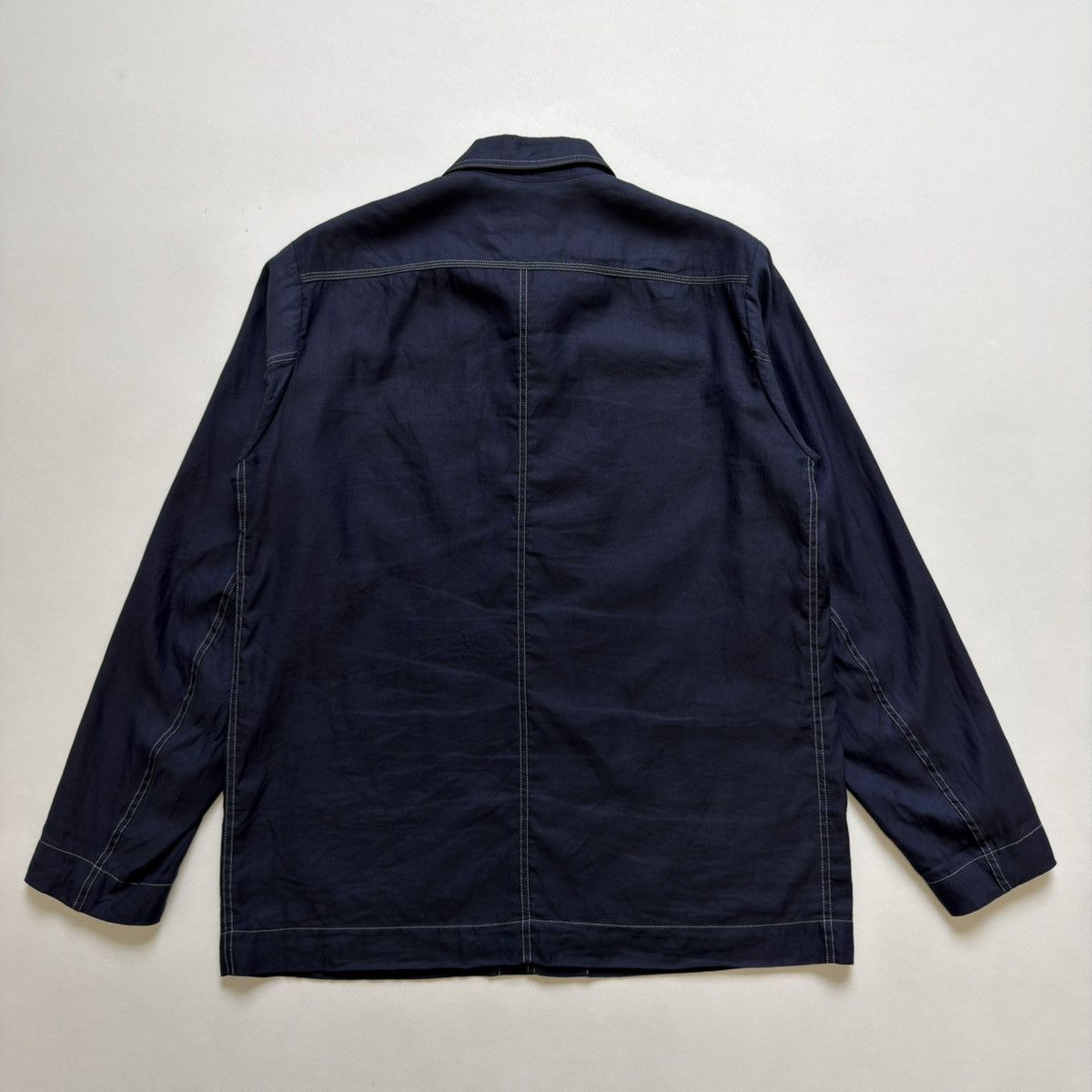 Dries Van Noten Dark Blue Contrast Stitch Utility Jacket Size US L / EU 52-54 / 3 - 11 Thumbnail