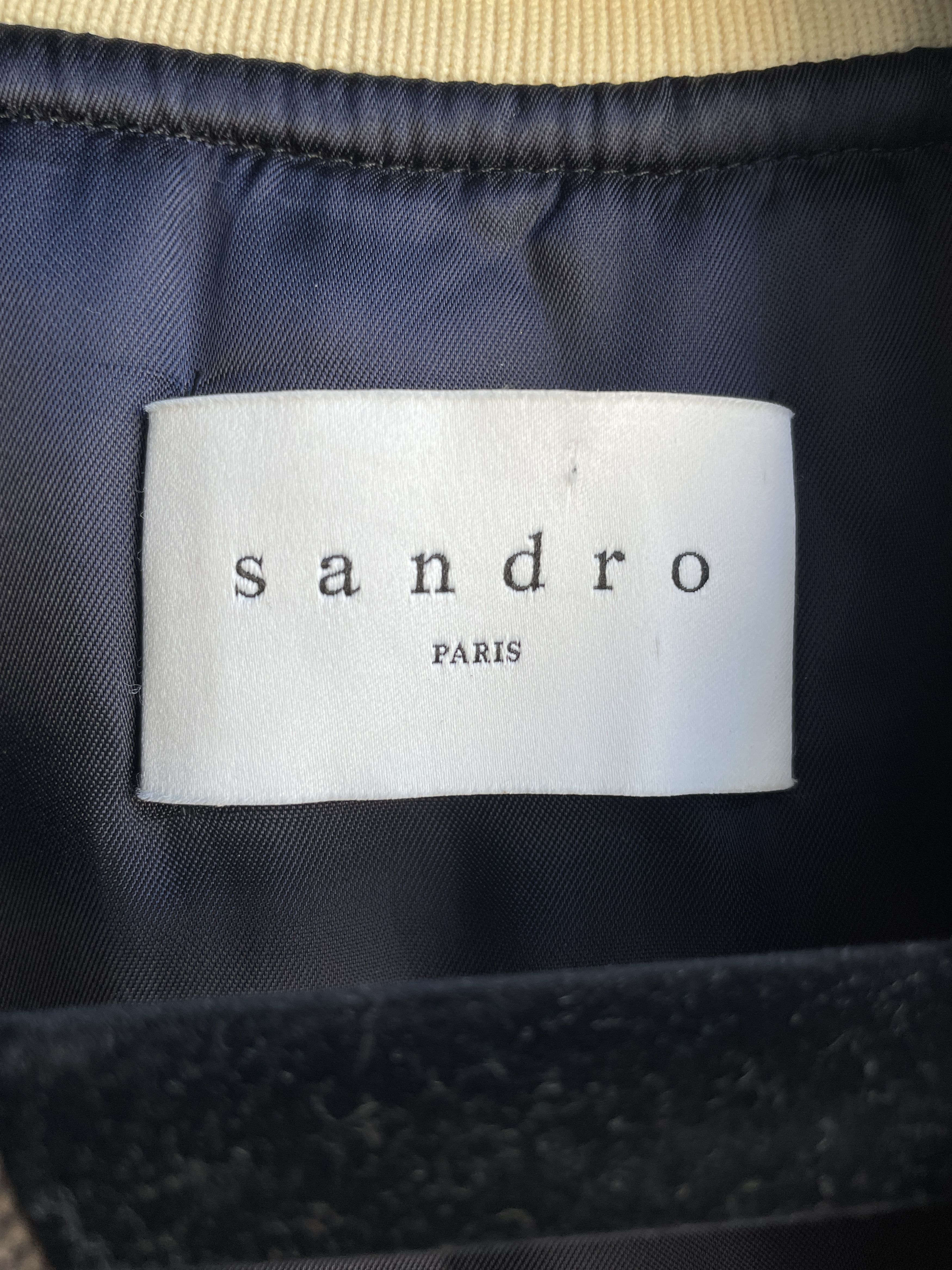 Sandro Sandro Womens Embroidered Patch Jacquard Bomber Size S / US 4 / IT 40 - 14 Thumbnail