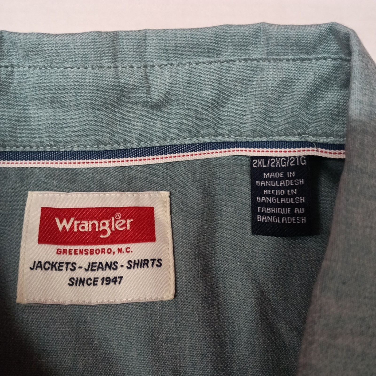 Wrangler Wrangler Men's Relaxed Woven Button Up Shirt Size 2XL Green Size US XXL / EU 58 / 5 - 3 Thumbnail