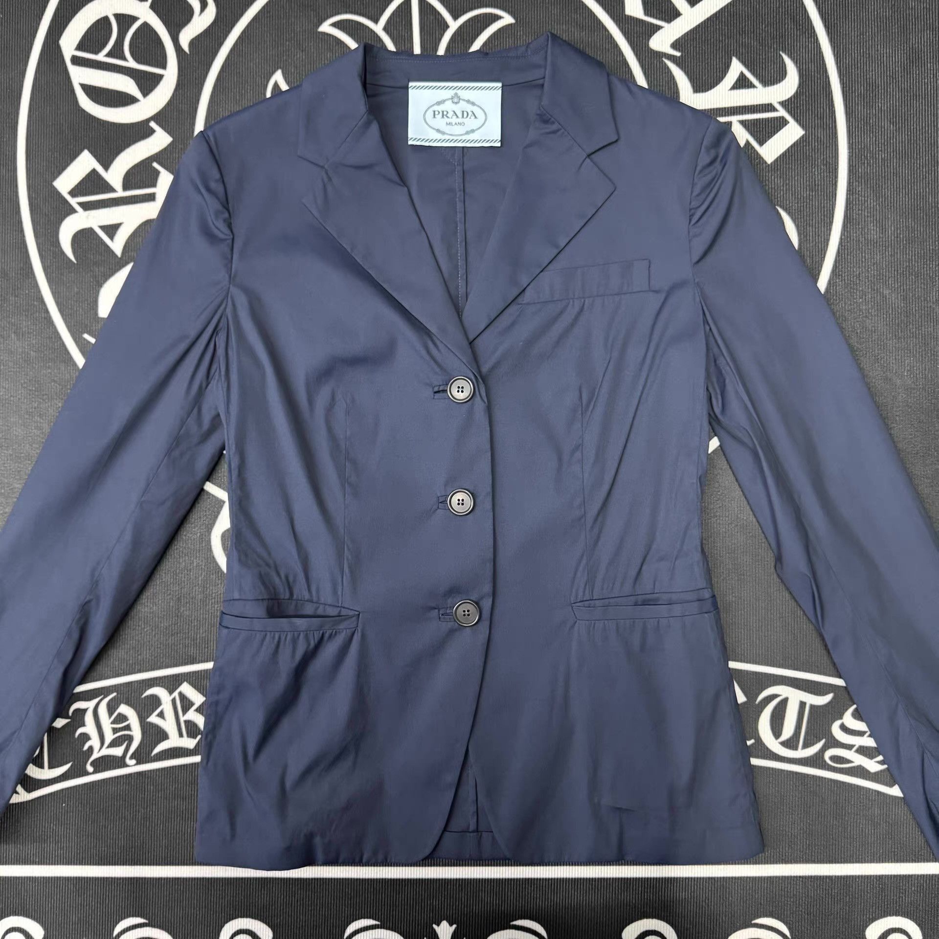 Prada Blue Button-Front Blazer with Long Sleeves Size US M / EU 48-50 / 2 - 1 Thumbnail