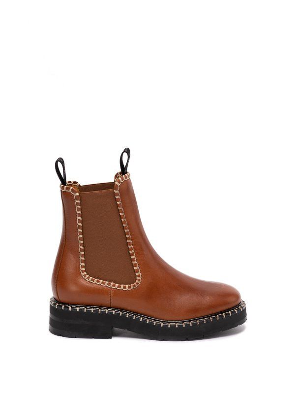 image of Chloe O1Loc1C0424 Noua Ankle Boots In Ochre Delight, Women's (Size 8)