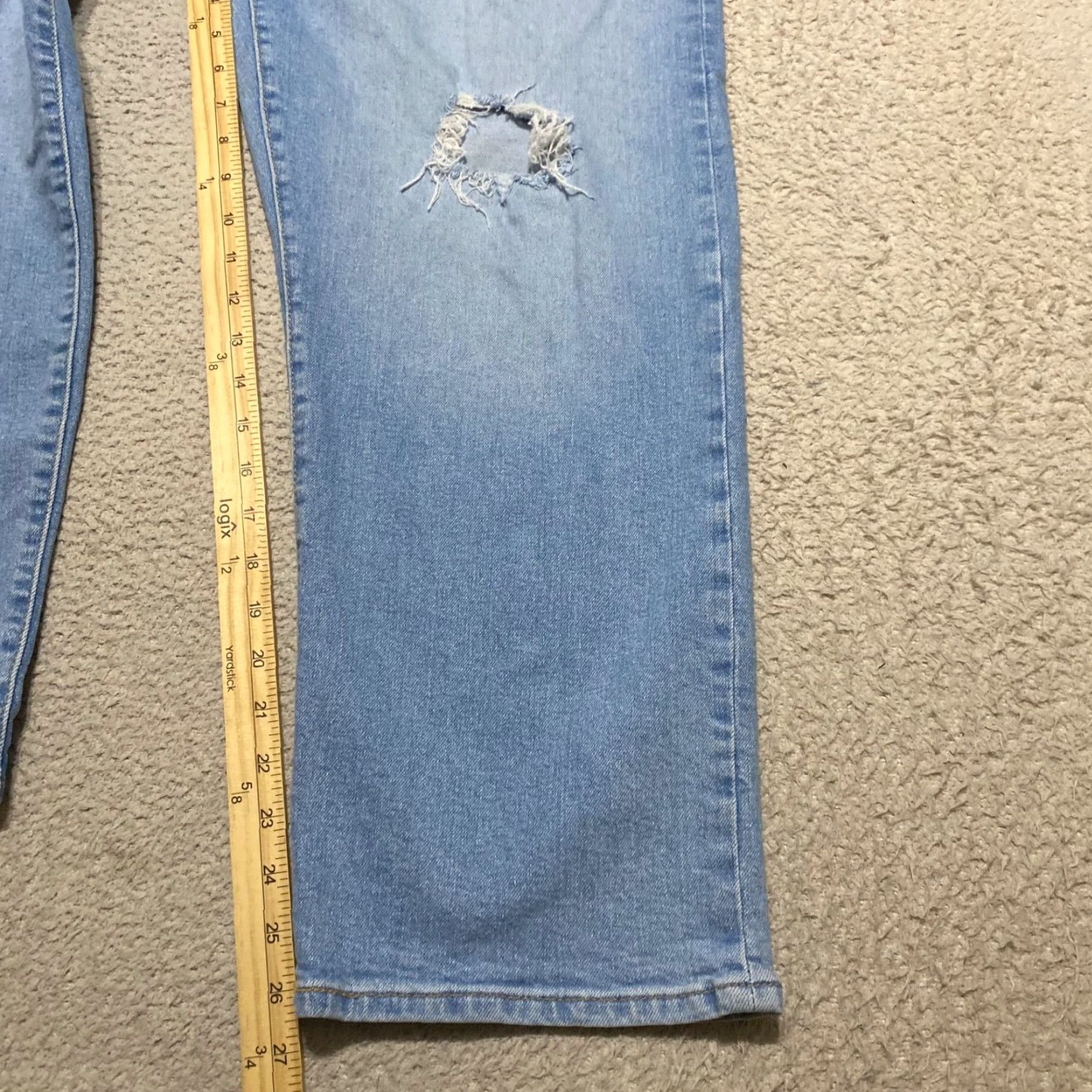 Levi's Levi's Jeans Women's 32 Blue Denim Medium Wash Distressed Ankle 5-Pocket Regular Rise High Button Size 24" / US 00 / IT 34 - 6 Thumbnail