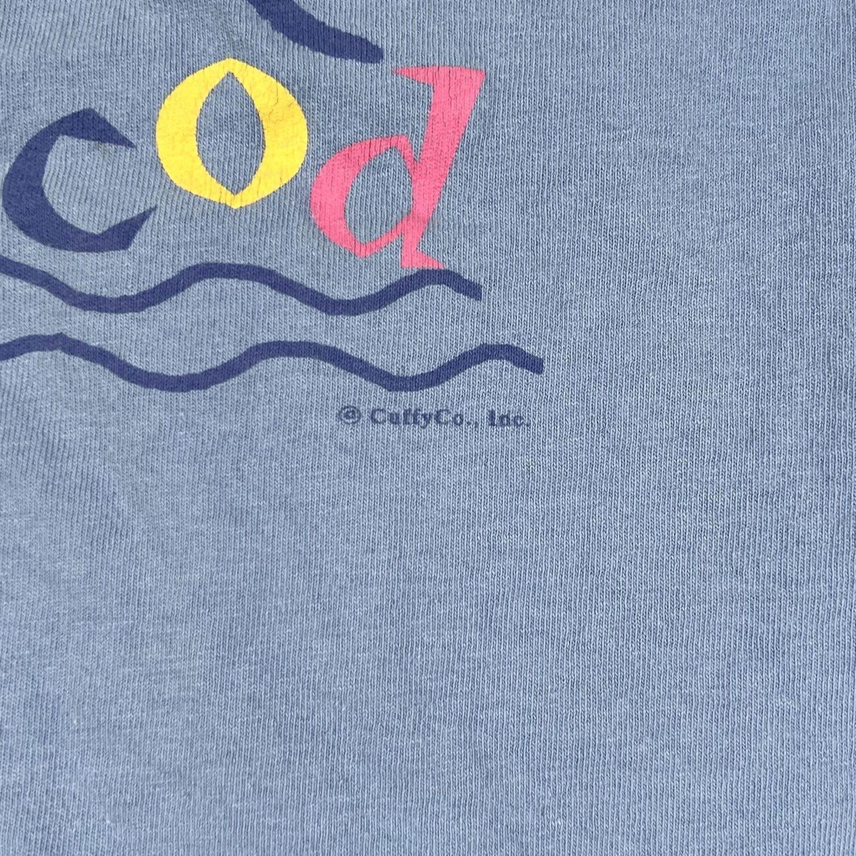 Anvil VINTAGE Cape Cod T-shirt BLUE Beach Florida Made In USA Single Stitch Tee 90s Sz L Mens Size US L / EU 52-54 / 3 - 3 Thumbnail