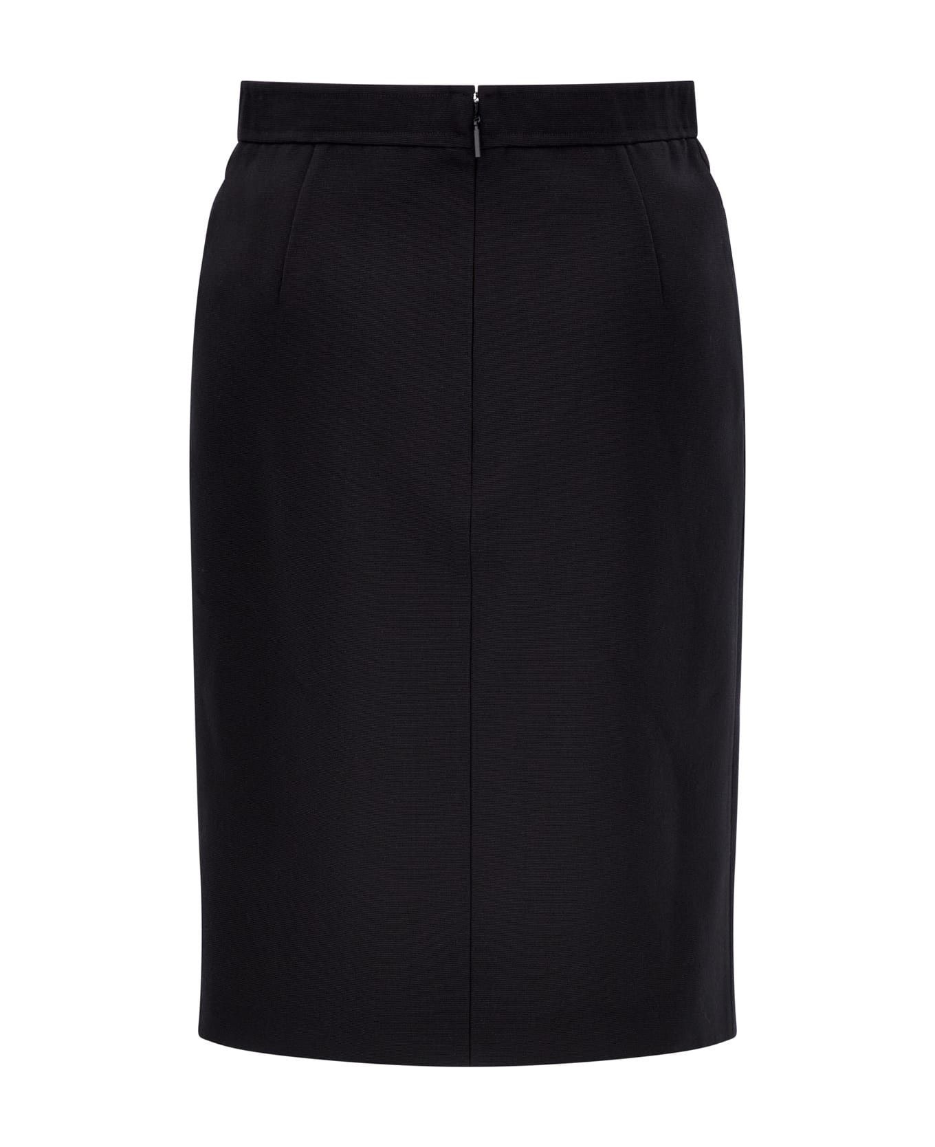 Saint Laurent Paris o1tp1o0125 Jupe Ottoman De Laine in Black Size 27" / US 4 / IT 40 - 2 Thumbnail