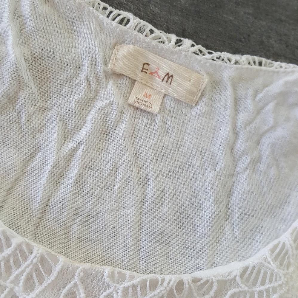 Designer Cream Lace Cropped Babydoll Tank Size M / US 6-8 / IT 42-44 - 3 Thumbnail