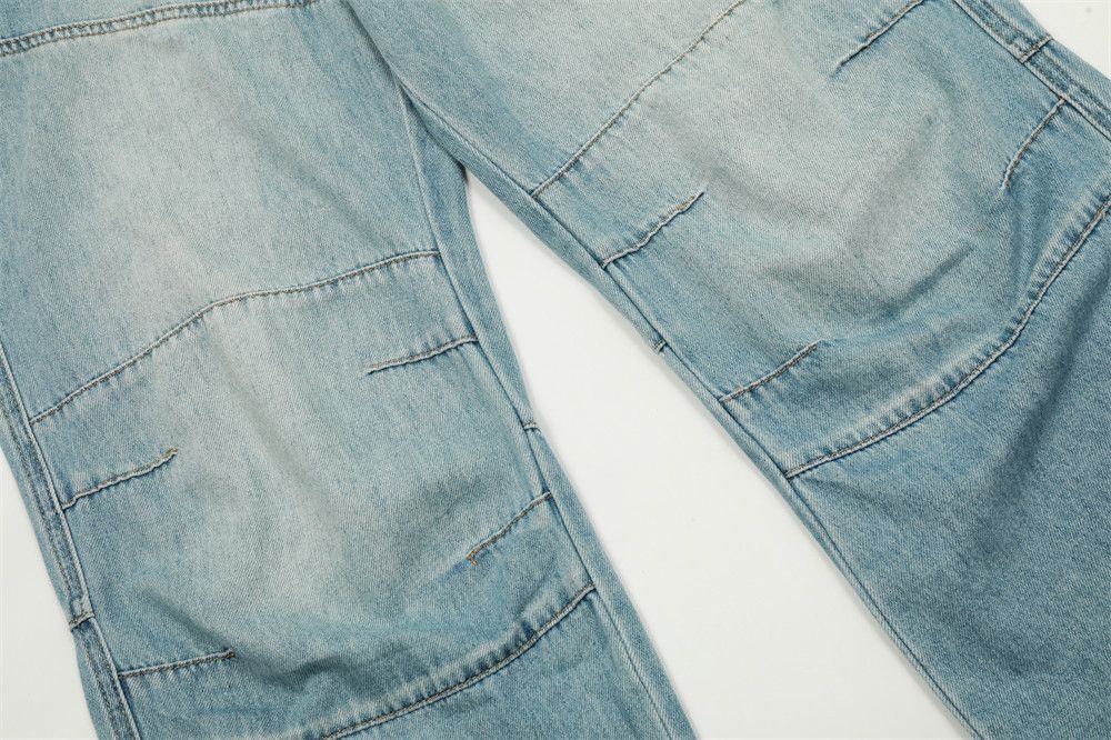 Vintage Men's retro patchwork loose washed flared jeans y2k Size US 32 / EU 48 - 4 Thumbnail