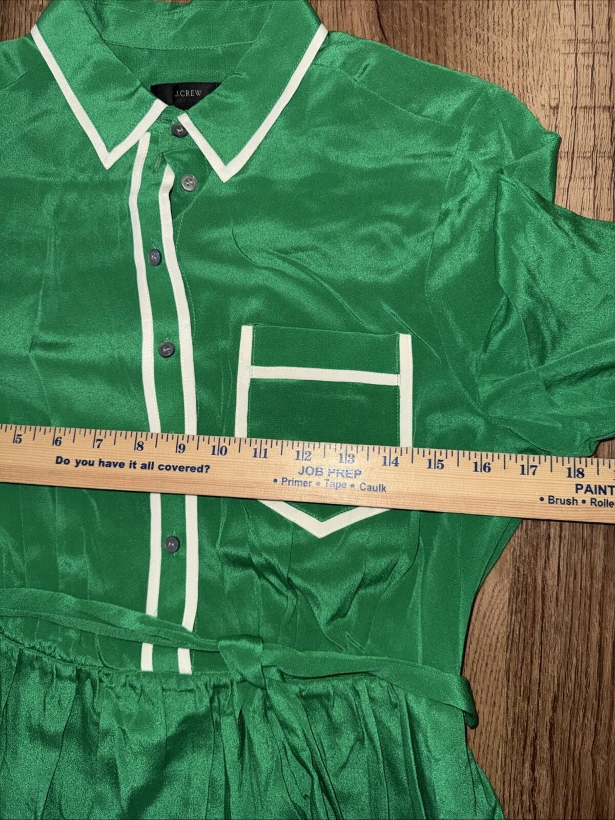 J.Crew J.Crew A-line Silk Shirtdress Warm Clover Belted Flare Dress Size M / US 6-8 / IT 42-44 - 5 Thumbnail