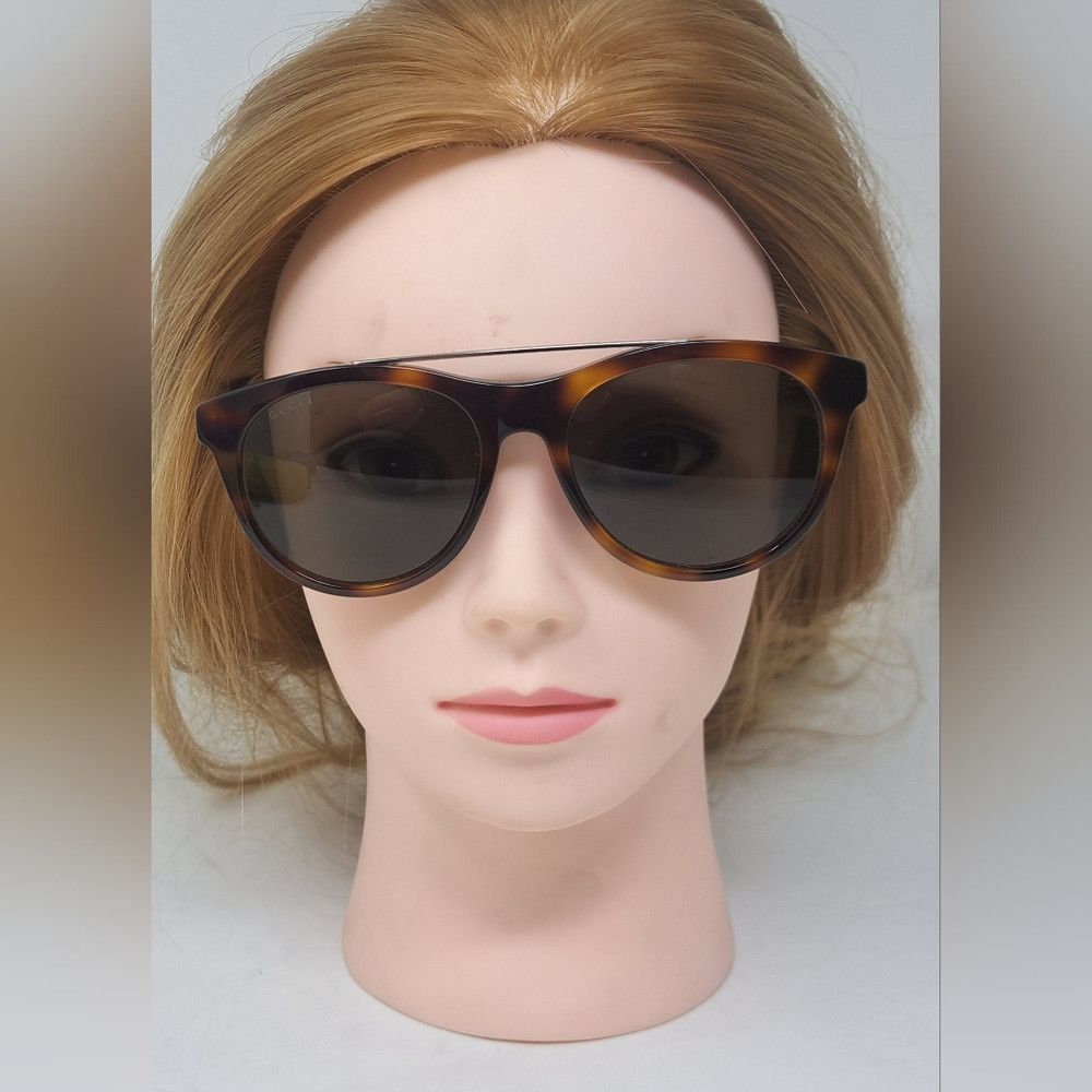 Gucci NWT Gucci Women's Sunglasses Round Havana Silver Crystal GG Size ONE SIZE - 8 Thumbnail