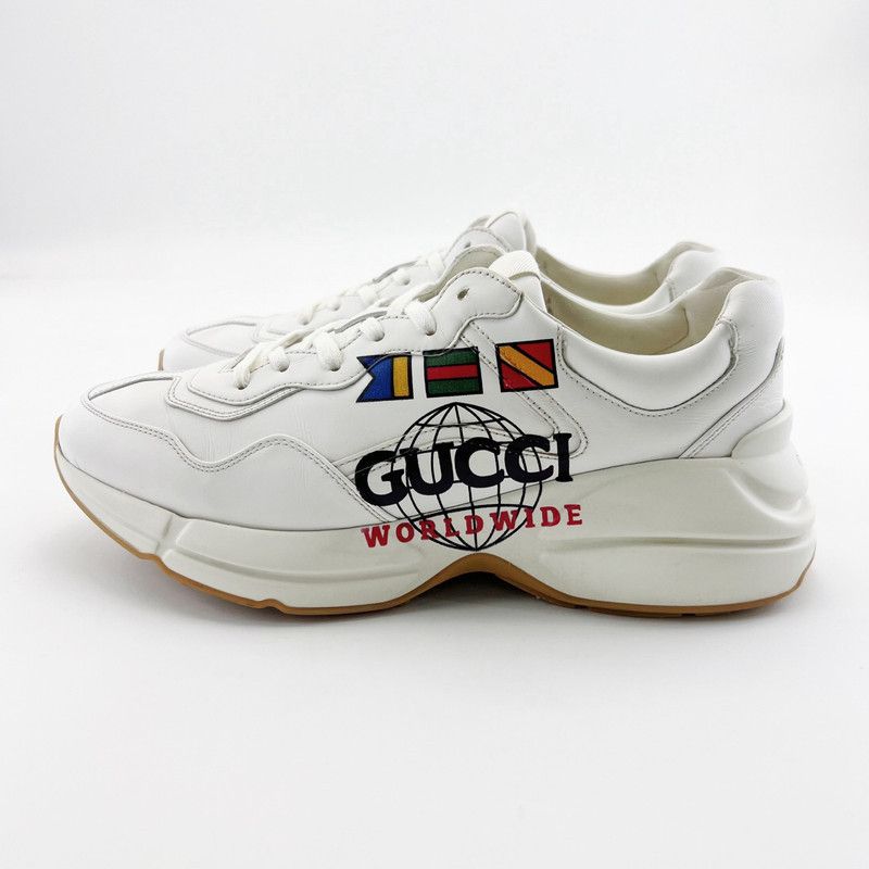 Gucci Gucci Rhyton Worldwide Leather Low-Top Sneakers 0079 Size US 9.5 / EU 42-43 - 1 Thumbnail