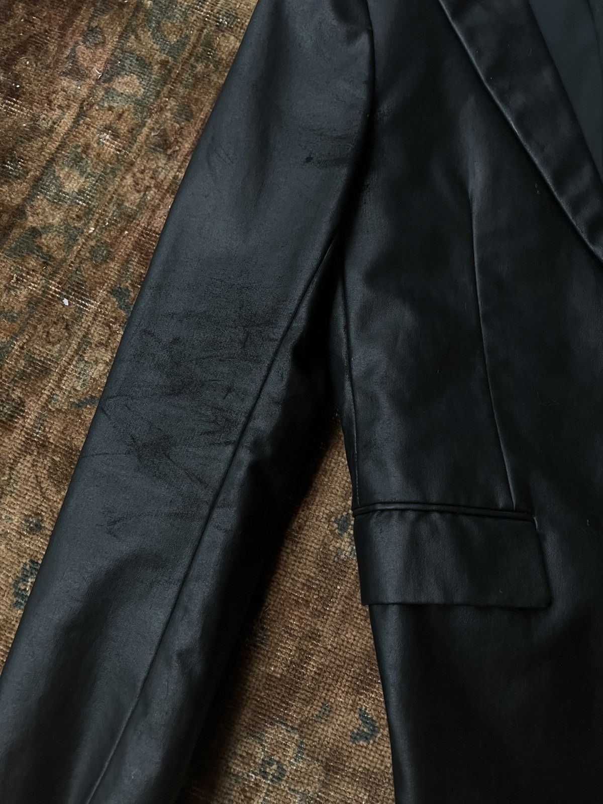 Dior Dior Homme SS04 Strip Waxed Blazer Size 46S - 4 Thumbnail