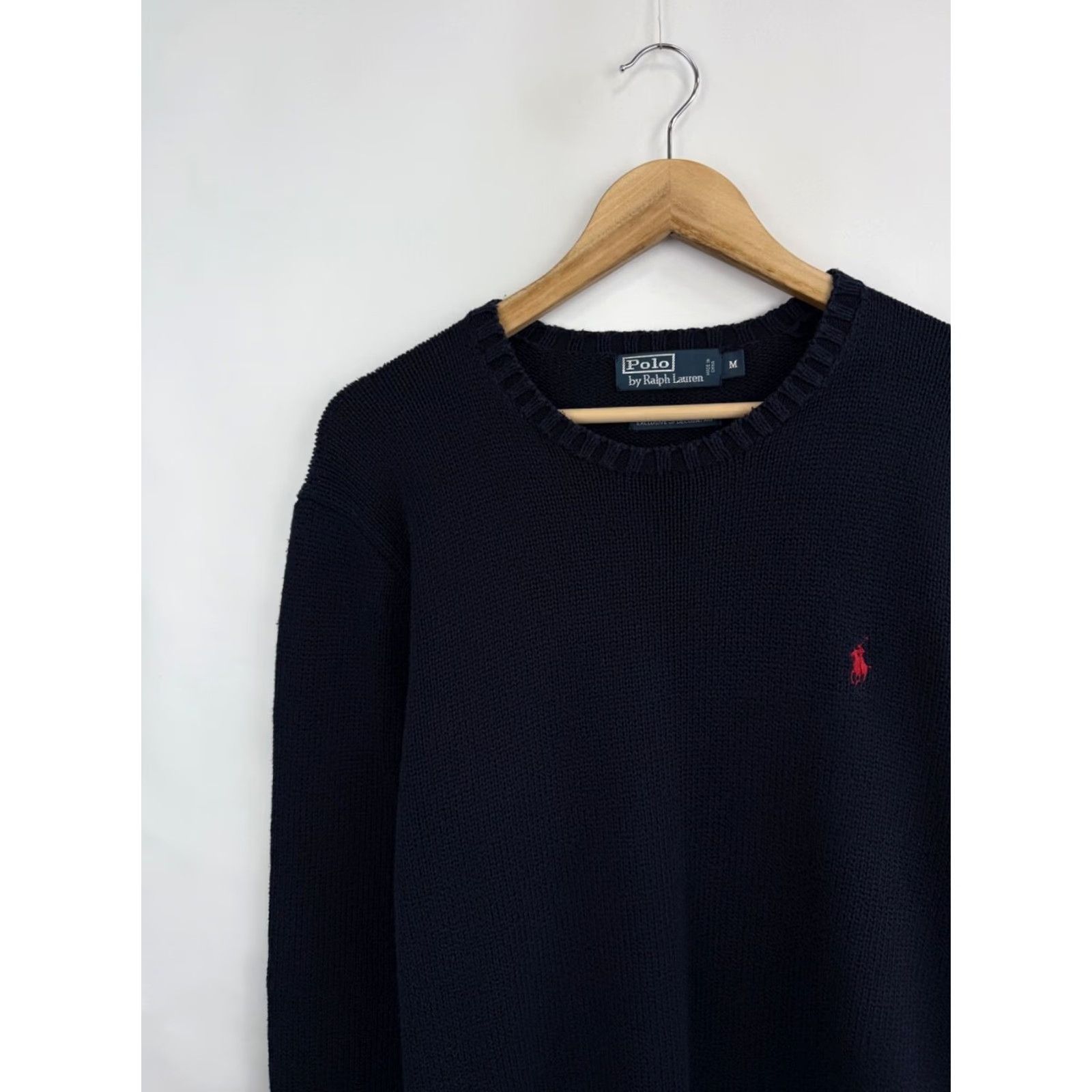 Ralph Lauren VINTAGE Ralph Lauren Sweater Dark Blue 90s Knitted Aran Size M Mens Size US M / EU 48-50 / 2 - 3 Thumbnail