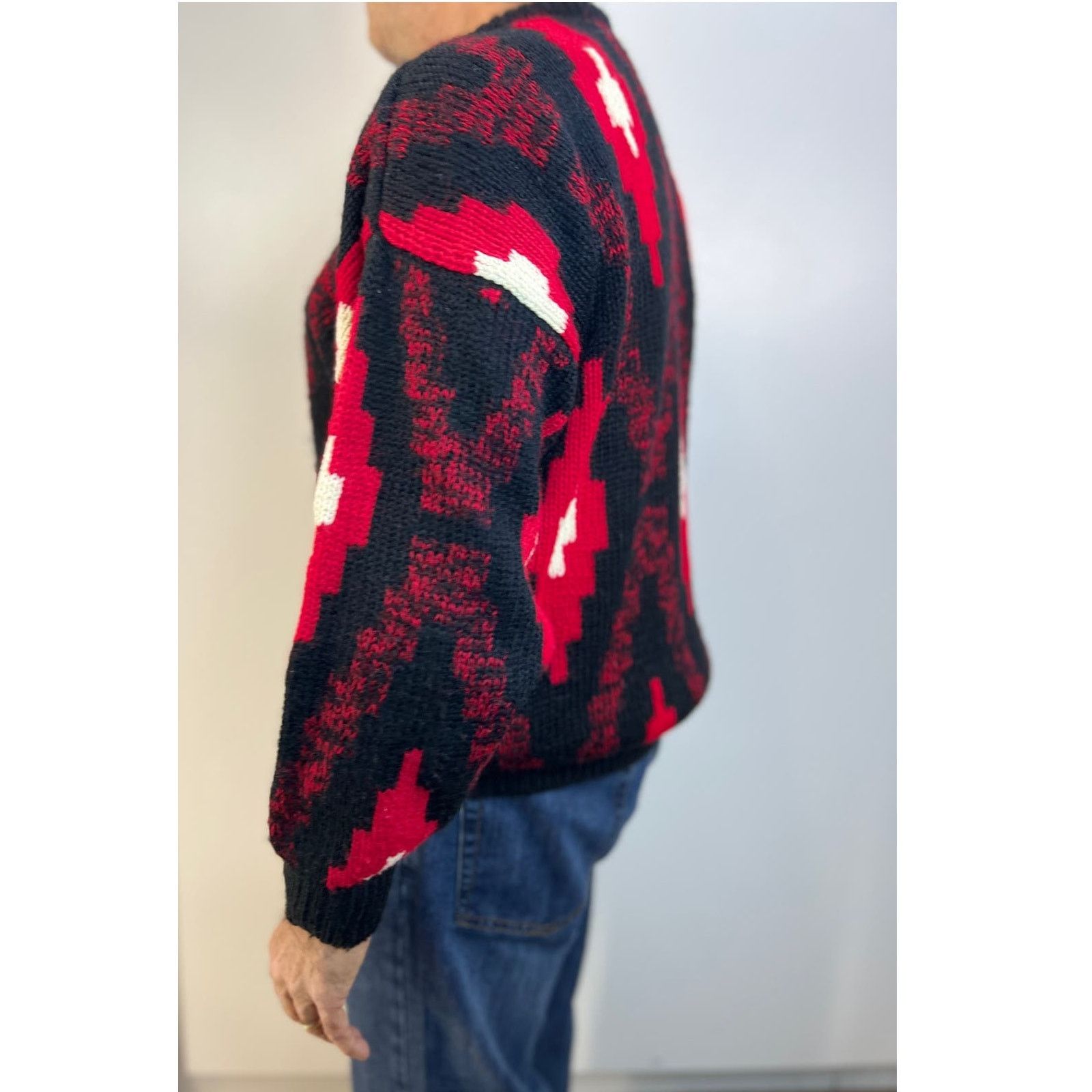 ESPIRIT × Vintage Espirit Sport Sweater Diamonds Motif Black Knit Pullover Size US M / EU 48-50 / 2 - 11 Thumbnail