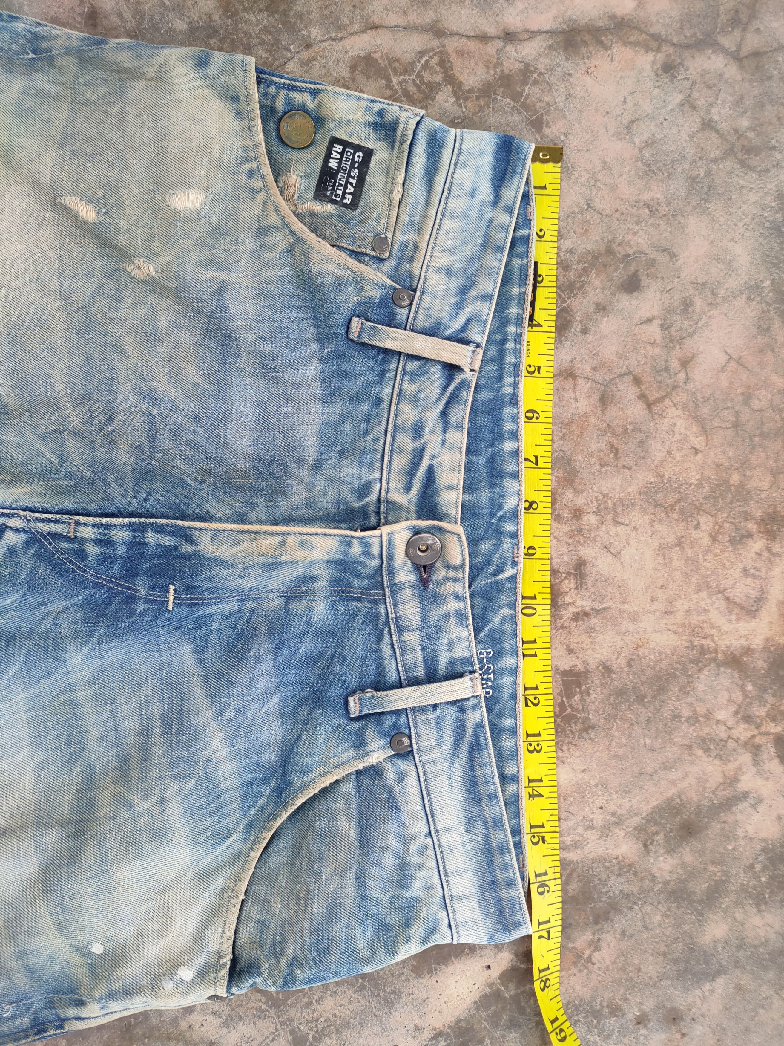 VTG GSTAR RAW FADED RUSTY MUD WASH DENIM JEANS PANTS