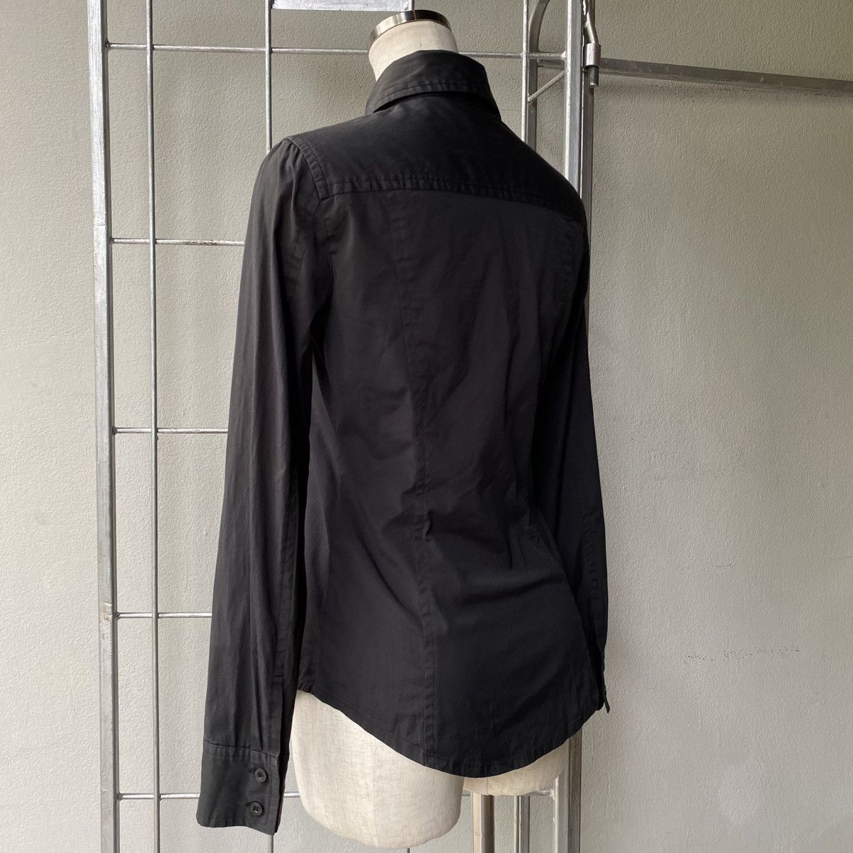 Courreges Courreges Black Fitted Elegant Collar Shirt Size XS / US 0-2 / IT 36-38 - 20 Thumbnail