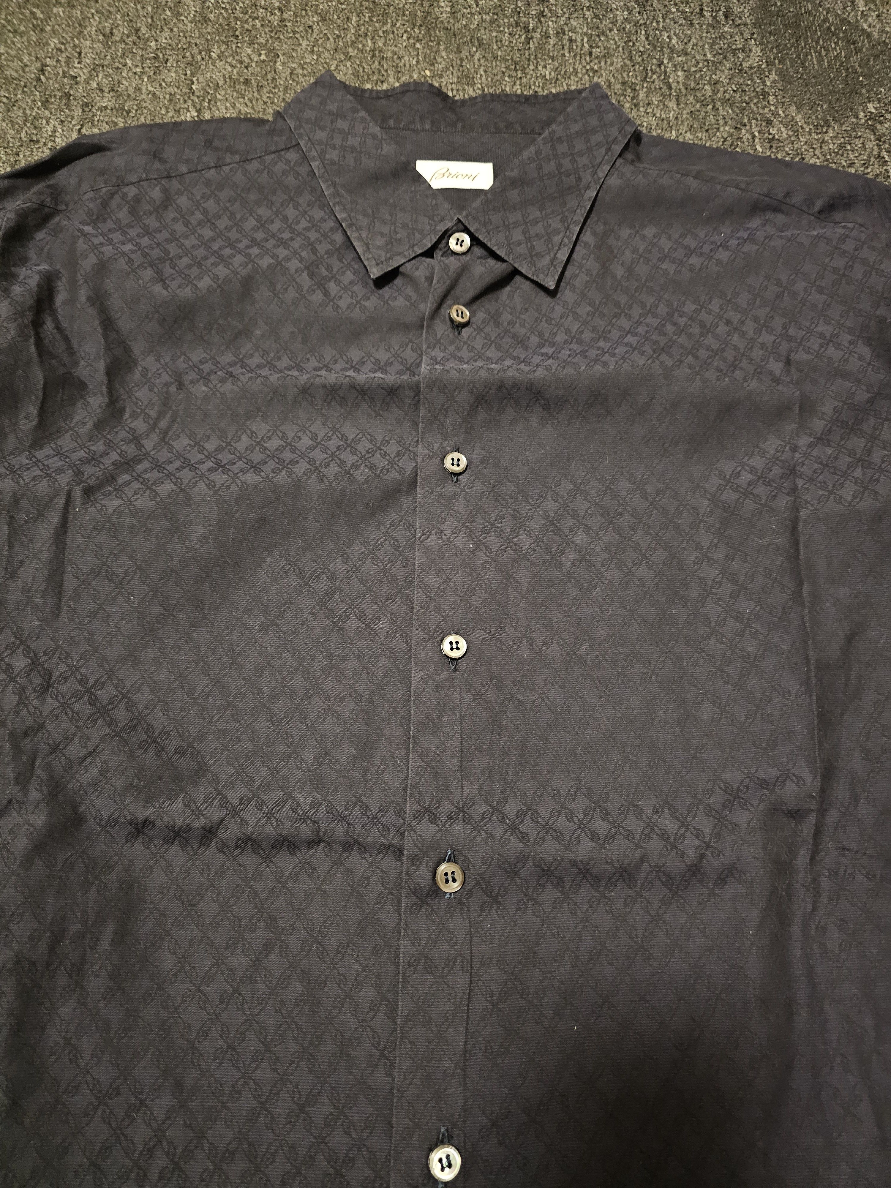 Brioni Brioni men's dark blue striped shirts size XXXXL Size US XXL / EU 58 / 5 - 2 Thumbnail
