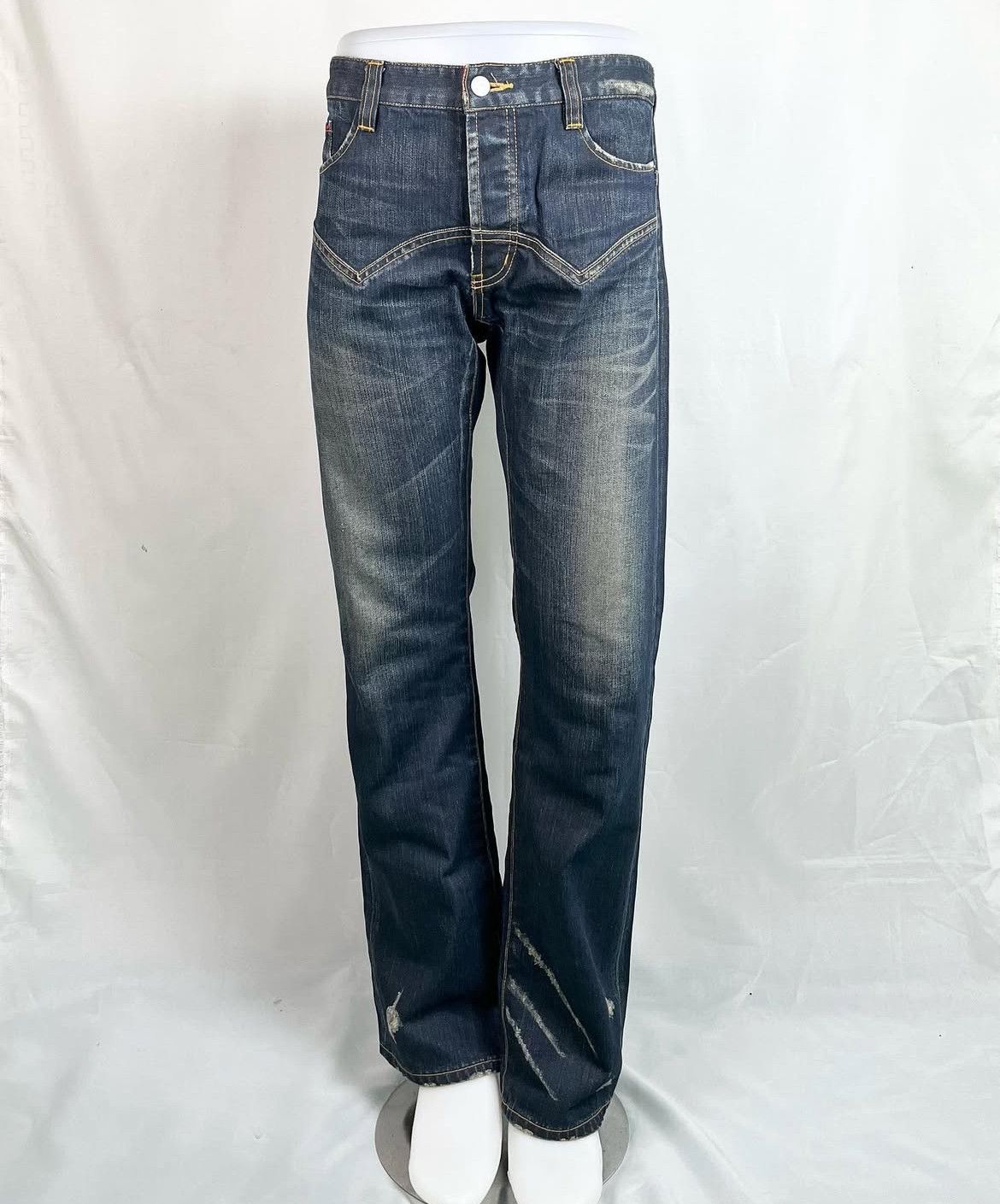 Issey Miyake 2000s Sunaokuwahara Distressed Western Wash Jeans y2k Lgb Size US 33 - 3 Thumbnail