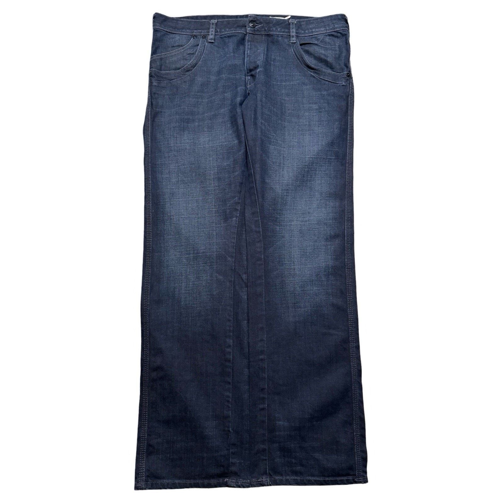 H&M H&M Bragg Dark Wash Flap Pocket Jeans Straight Fit 36 X 34 Size US 36 / EU 52 - 3 Thumbnail