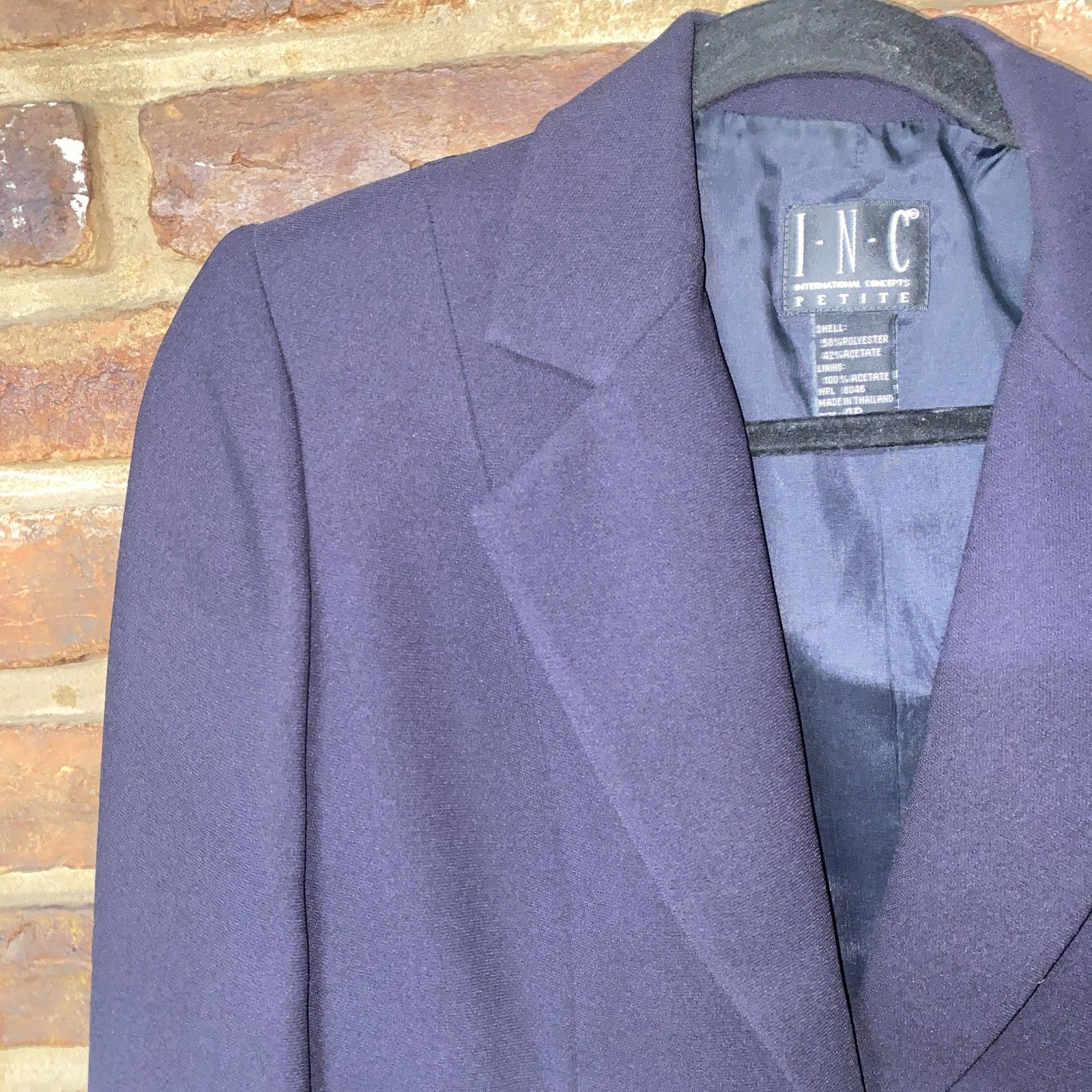 Other INC International Concepts Navy Single Button Blazer 4P Size S / US 4 / IT 40 - 2 Thumbnail