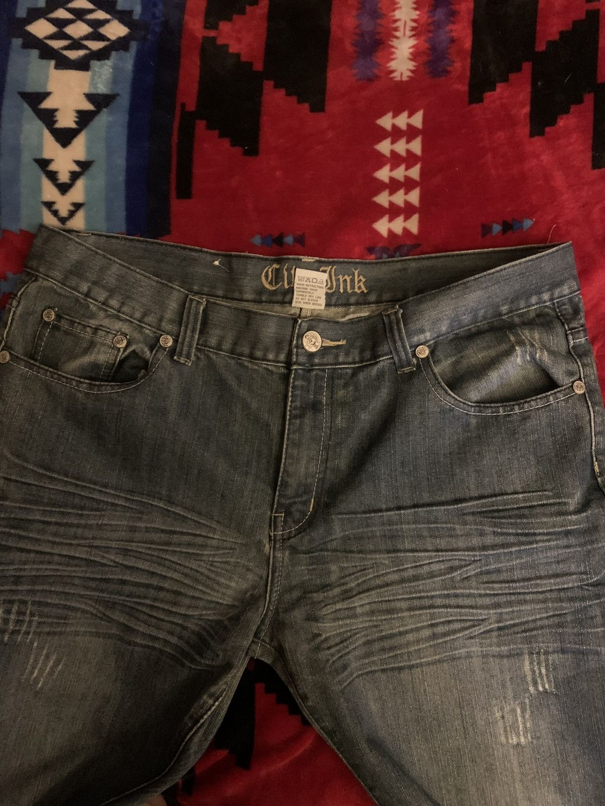 Vintage City Ink y2k distressed baggy jeans Size US 36 / EU 52 - 5 Thumbnail