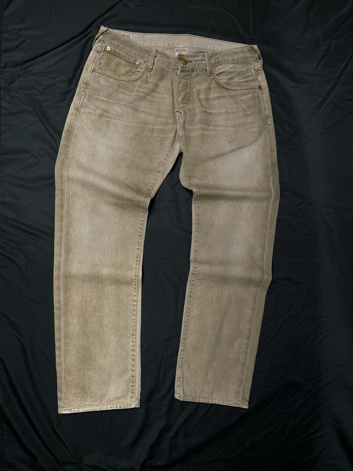 True Religion USAmade True Religion Slim Fit Khaki Tan Denim Vintage Baggy Size US 32 / EU 48 - 3 Thumbnail