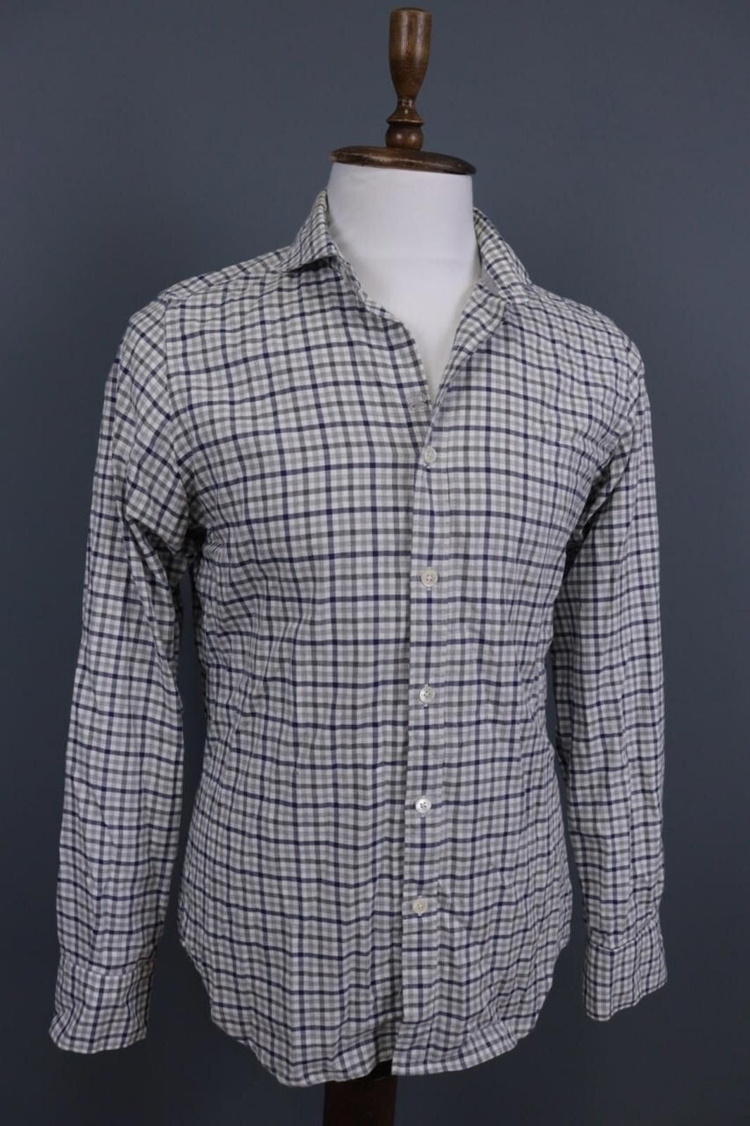 Eleventy Eleventy Multicolor Check Down Dress Shirt Size 41 / 16 Size US M / EU 48-50 / 2 - 5 Thumbnail