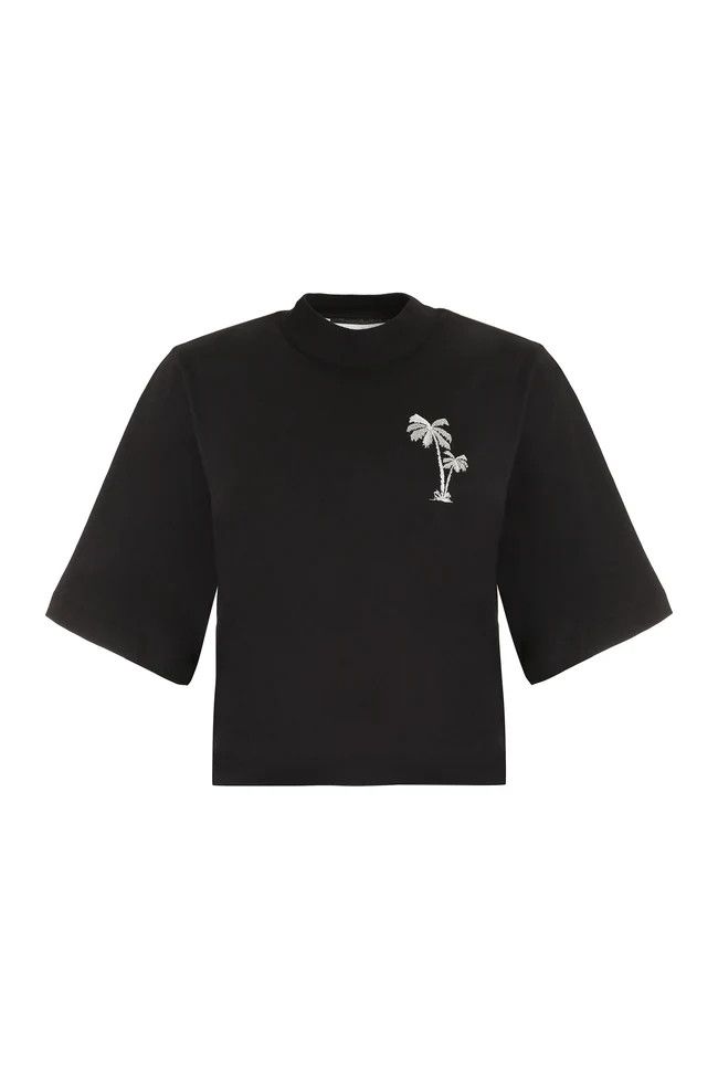 Palm Angels o1y1225 Crewneck T-Shirt in Black Size M / US 6-8 / IT 42-44 - 1 Thumbnail