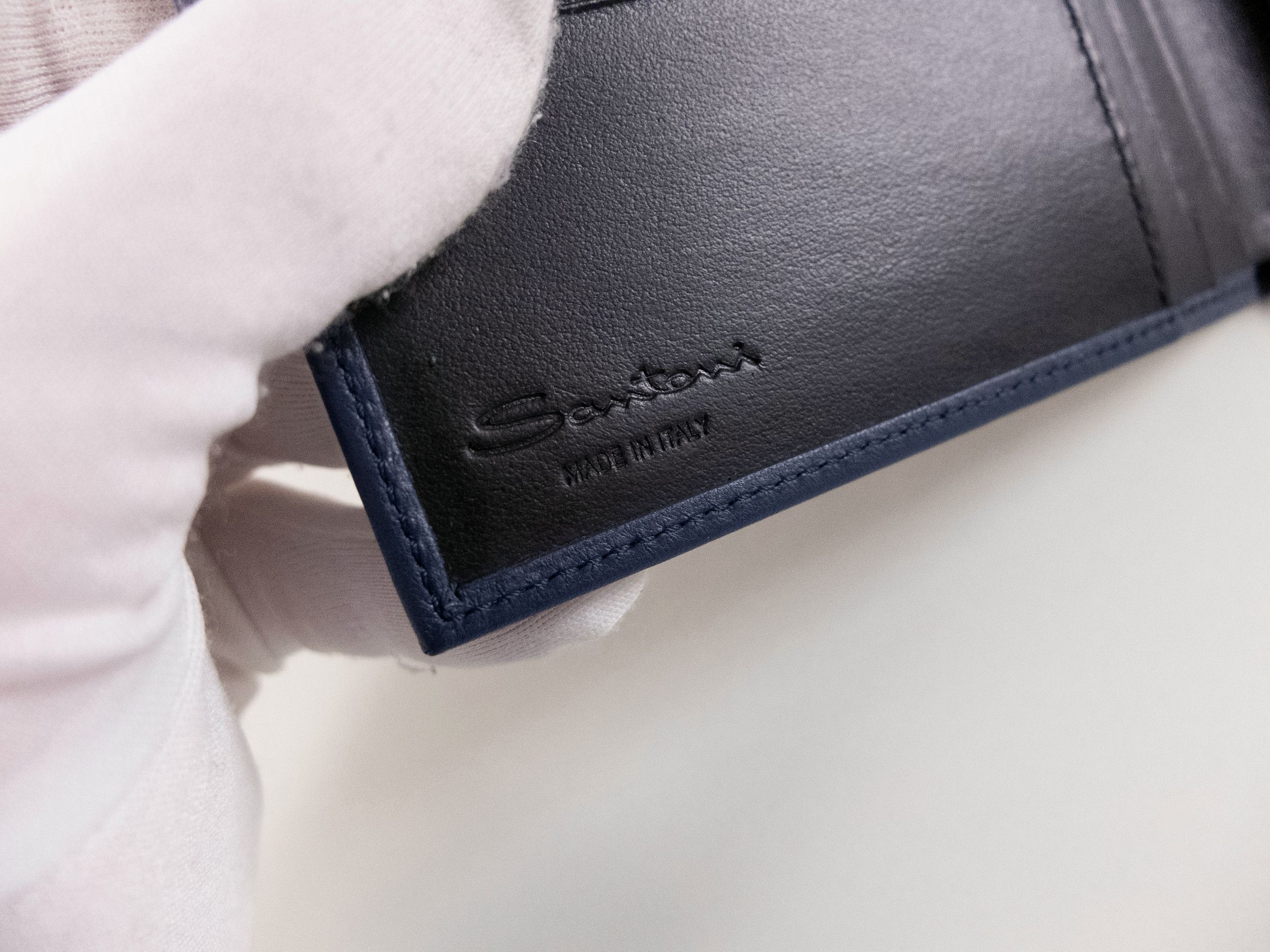 Santoni SANTONI blue classic leather bifold wallet billfold Italy Size ONE SIZE - 6 Thumbnail