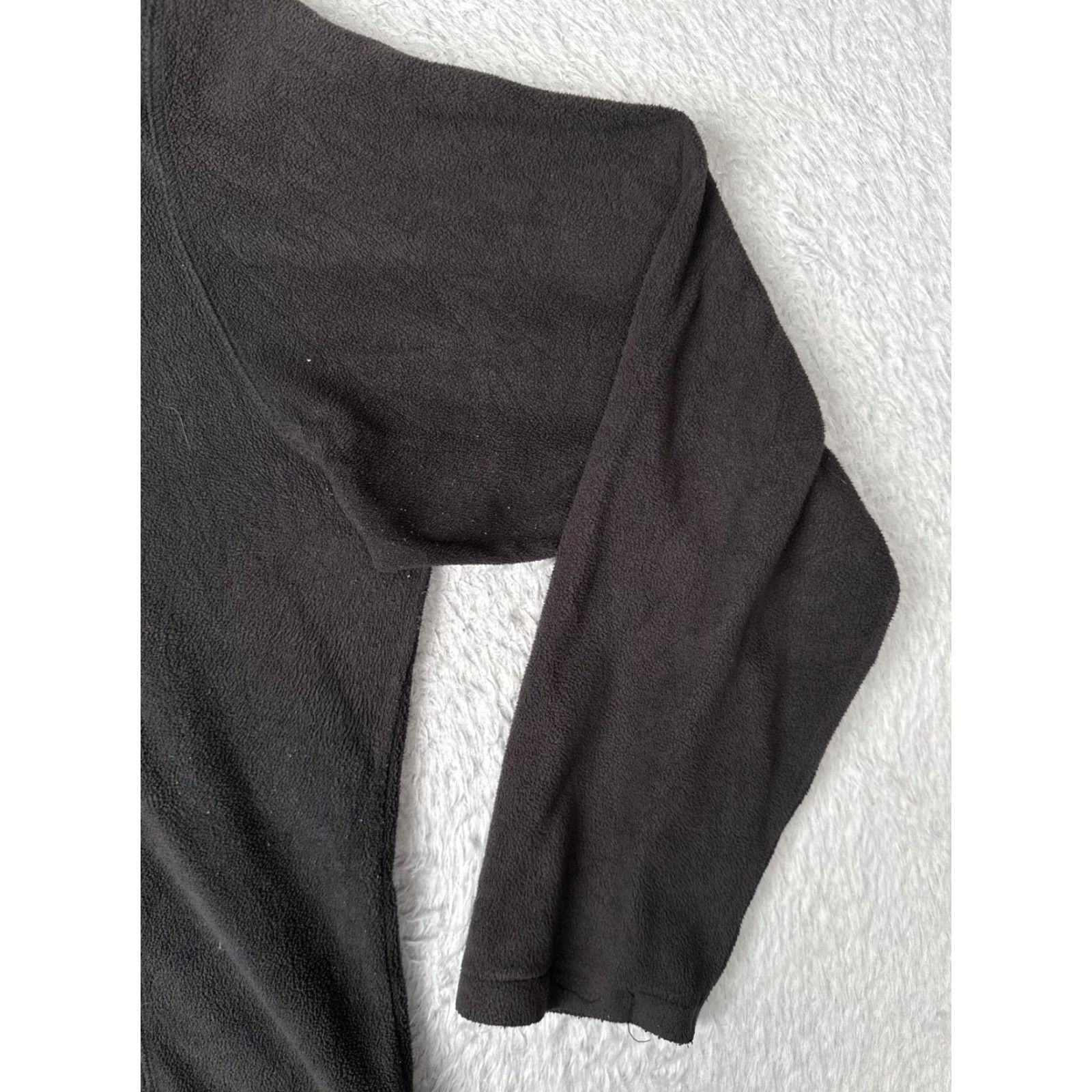 Vintage Columbia Womens Pullover Shirt 2X Black Fleece Quarter Zip Mock Neck Raglan Sleeve Outdoor Hiking Walking Regular Size XXL / US 16-18 / IT 52-54 - 2 Thumbnail
