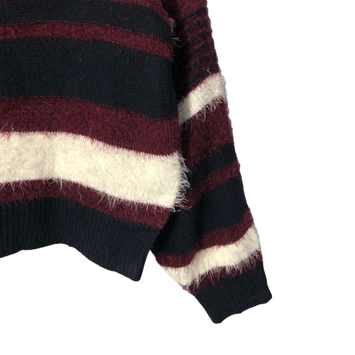 Aran Isles Knitwear Vtg E Hyphen World Gallery Striped Mohair Crop Top Knitwear Size M / US 6-8 / IT 42-44 - 2 Thumbnail