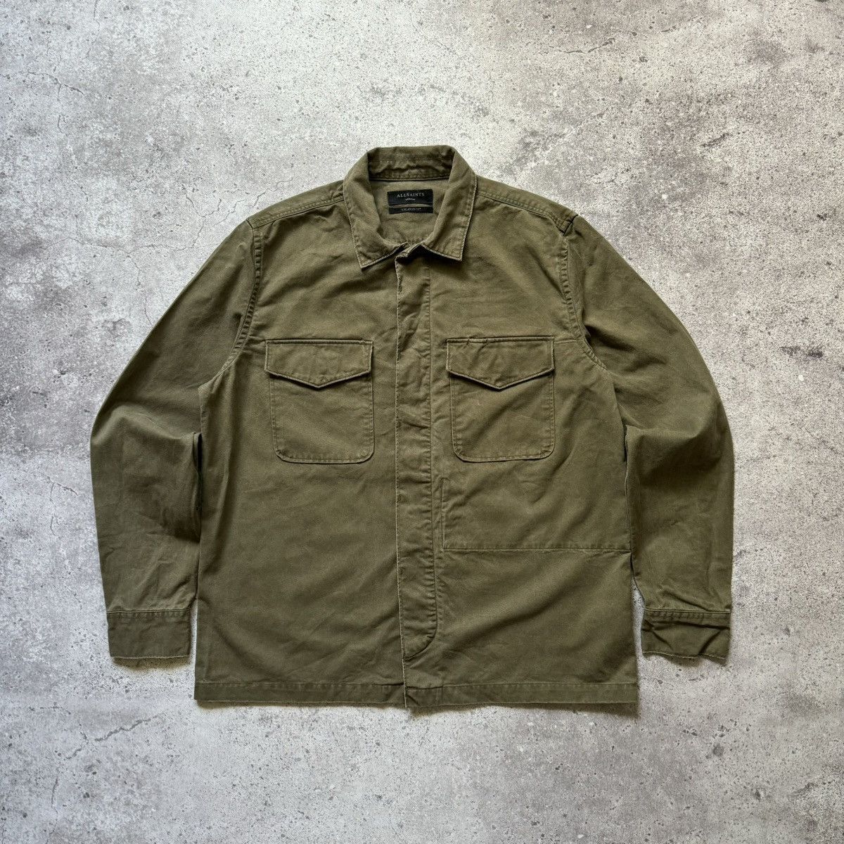 Allsaints All Saints Warrant Long Sleeve Shirt Army Green overshirt Size US M / EU 48-50 / 2 - 1 Thumbnail