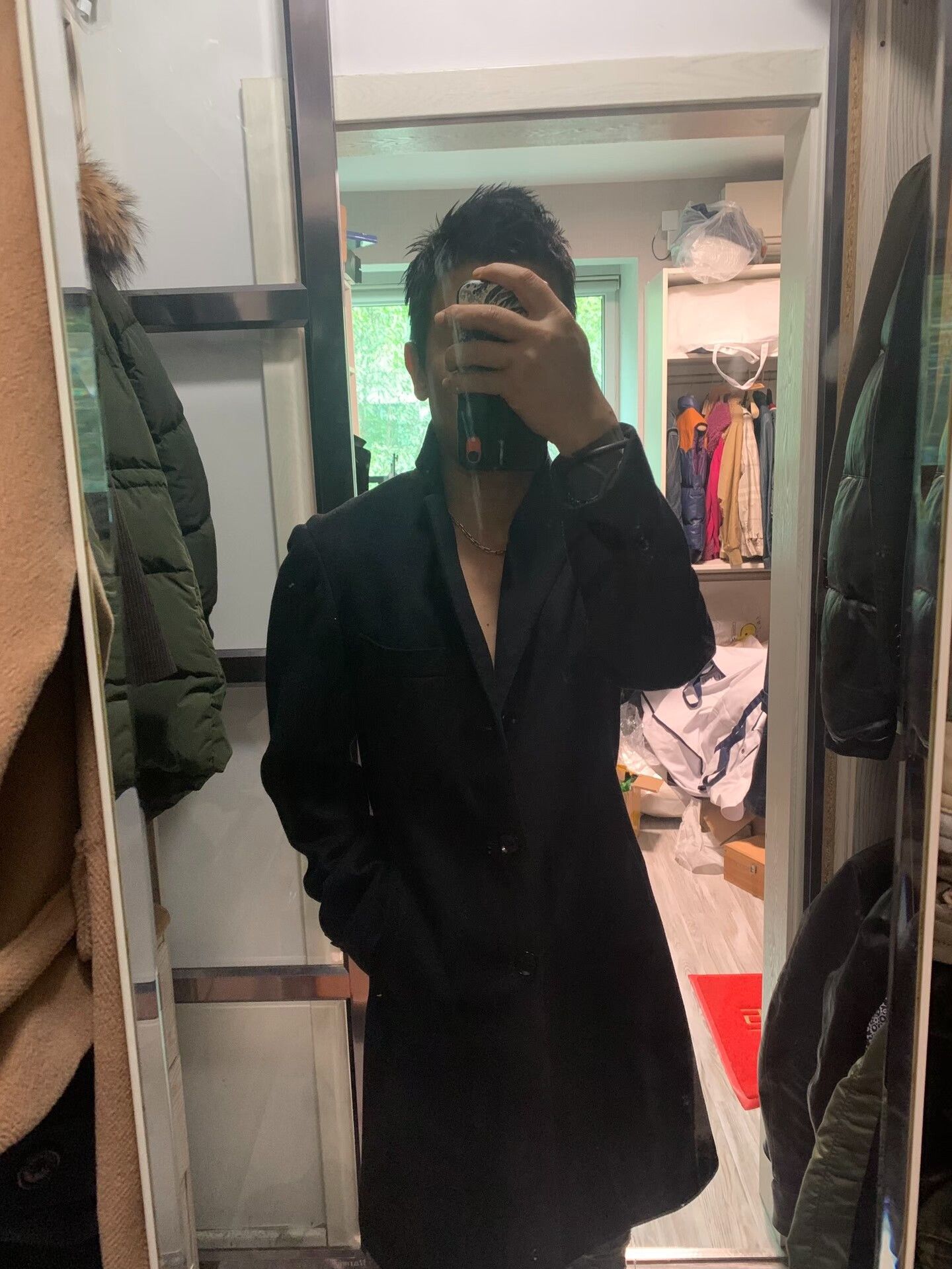 Ring Jacket black cashmere wool blend coat size 46 Size US L / EU 52-54 / 3 - 1 Thumbnail