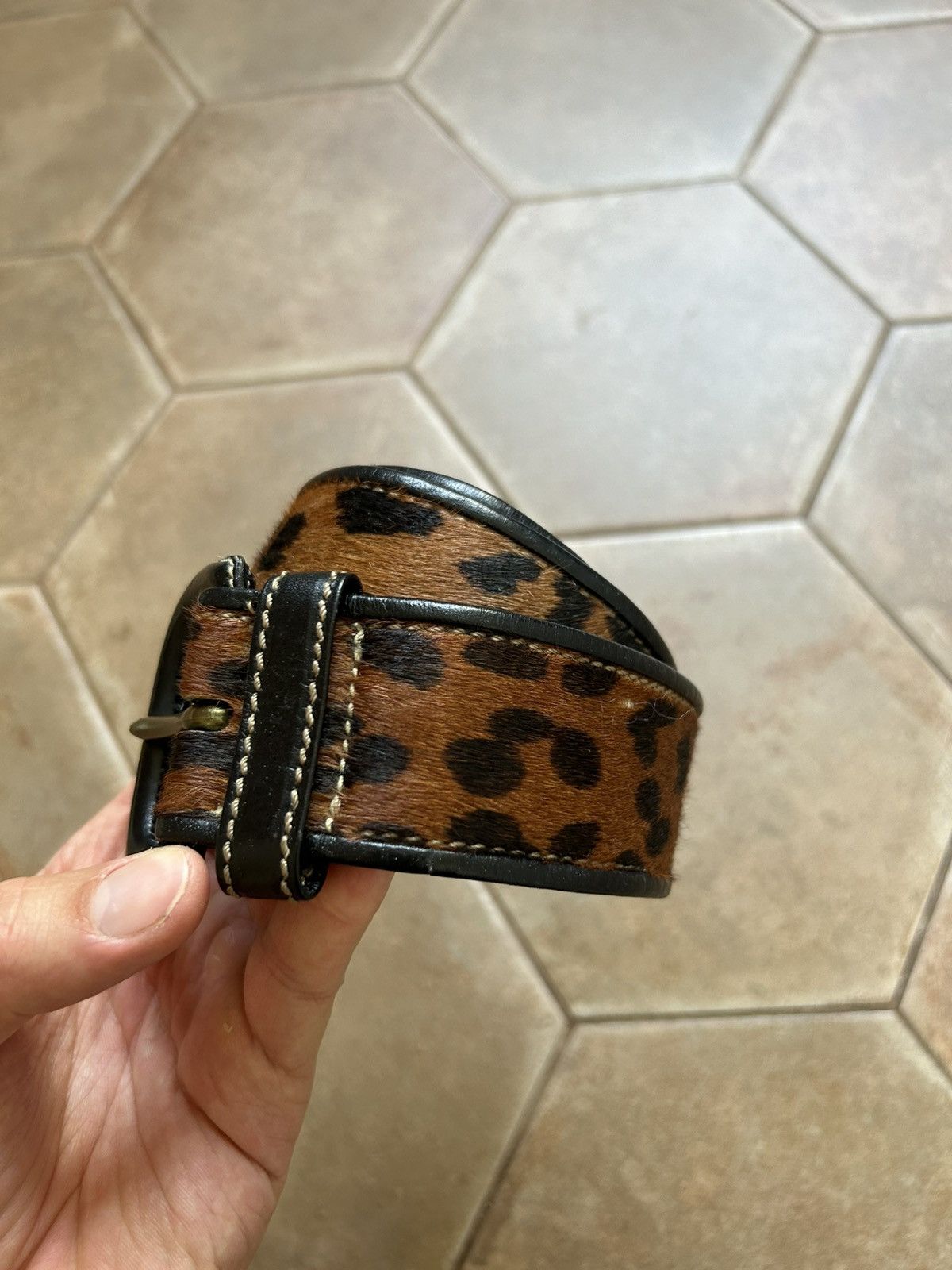 Other Vintage patchwork leopard belt leather Size ONE SIZE - 2 Thumbnail