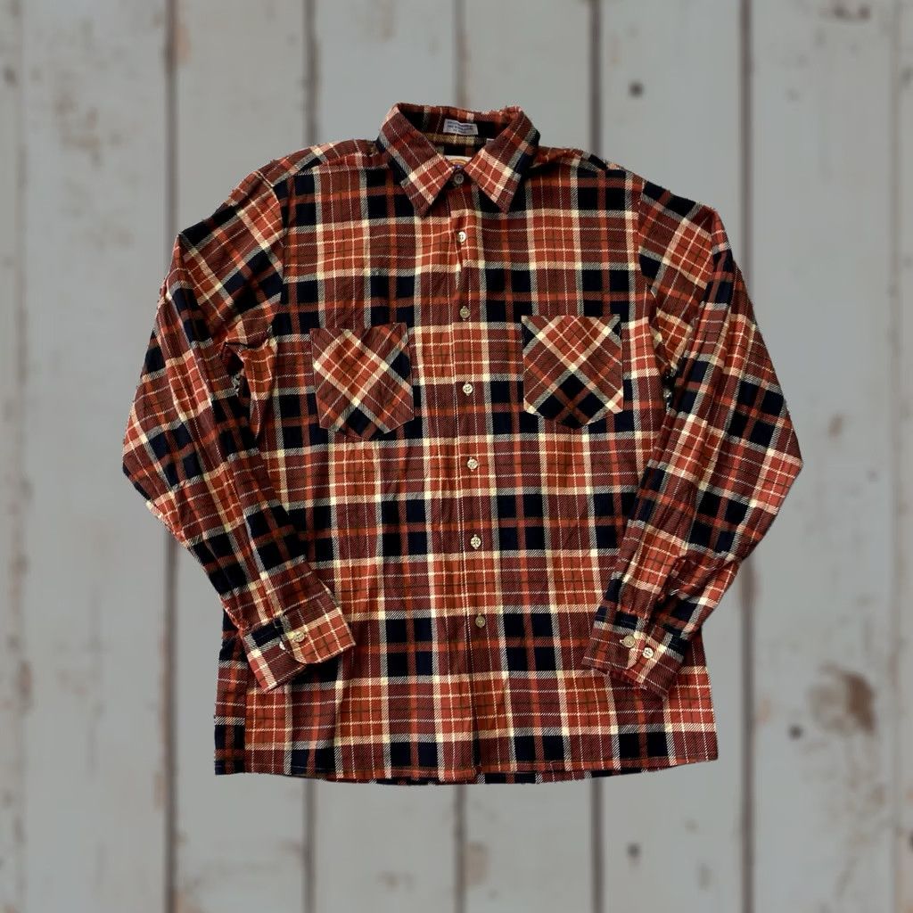 Dickies VINTAGE Dickies Flannel Shirt Men’s Medium Orange Plaid 90s Regular Button-Up Long Sleeve Denim? Size US M / EU 48-50 / 2 - 1 Thumbnail