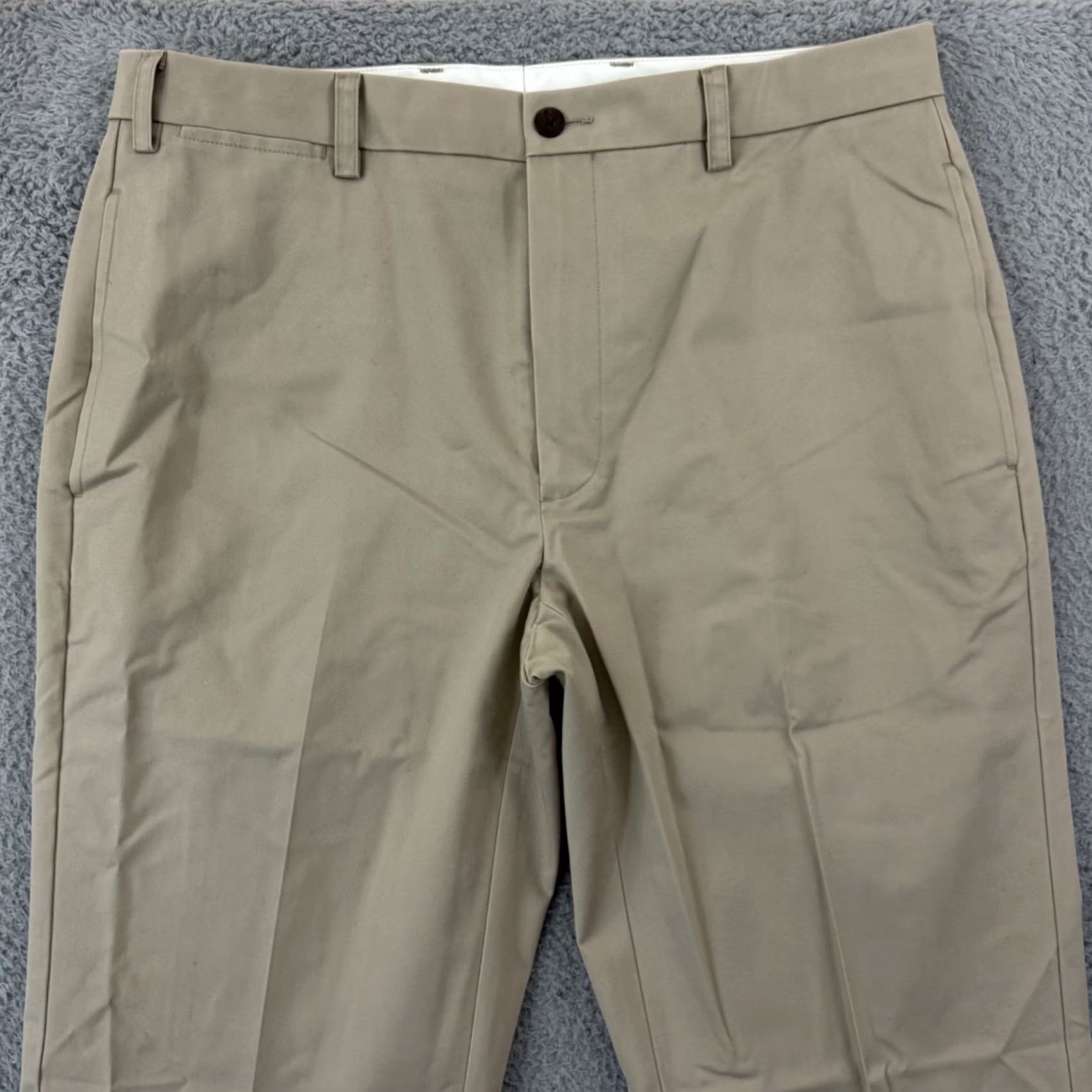 Orvis Orvis Pants Men’s 35 X 34 Beige Khaki Pleated Twill Chino Outdoor Casual Regular Size US 35 - 3 Thumbnail