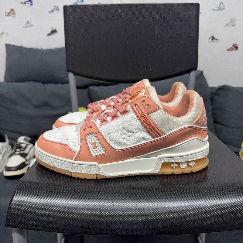 Louis Vuitton Louis Vuitton Trainer Low Top Sneakers in Peach 0079 Size US 8.5 / EU 41-42 - 1 Thumbnail