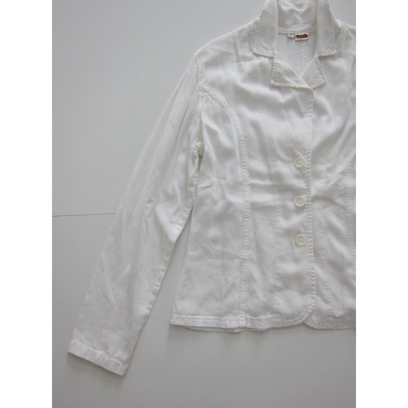 Vintage Tianello White Blazer Jacket Women's Size Small 100% Rayon Blazer Girls Mens Womens Size S / US 4 / IT 40 - 7 Thumbnail