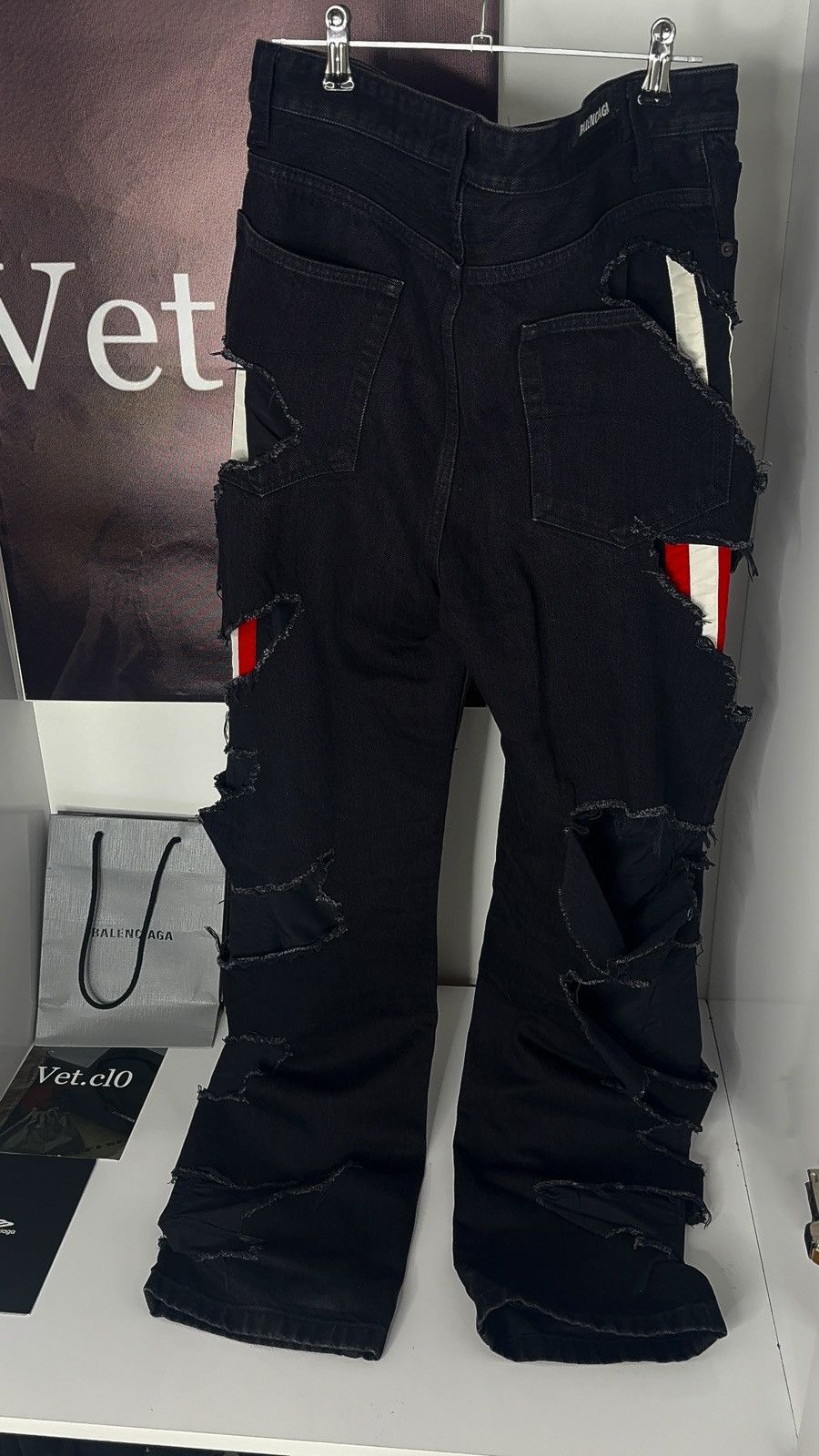 Balenciaga ✅Balenciaga Black Slashed Jeans Distressed Denim XS Size US 28 / EU 44 - 4 Thumbnail