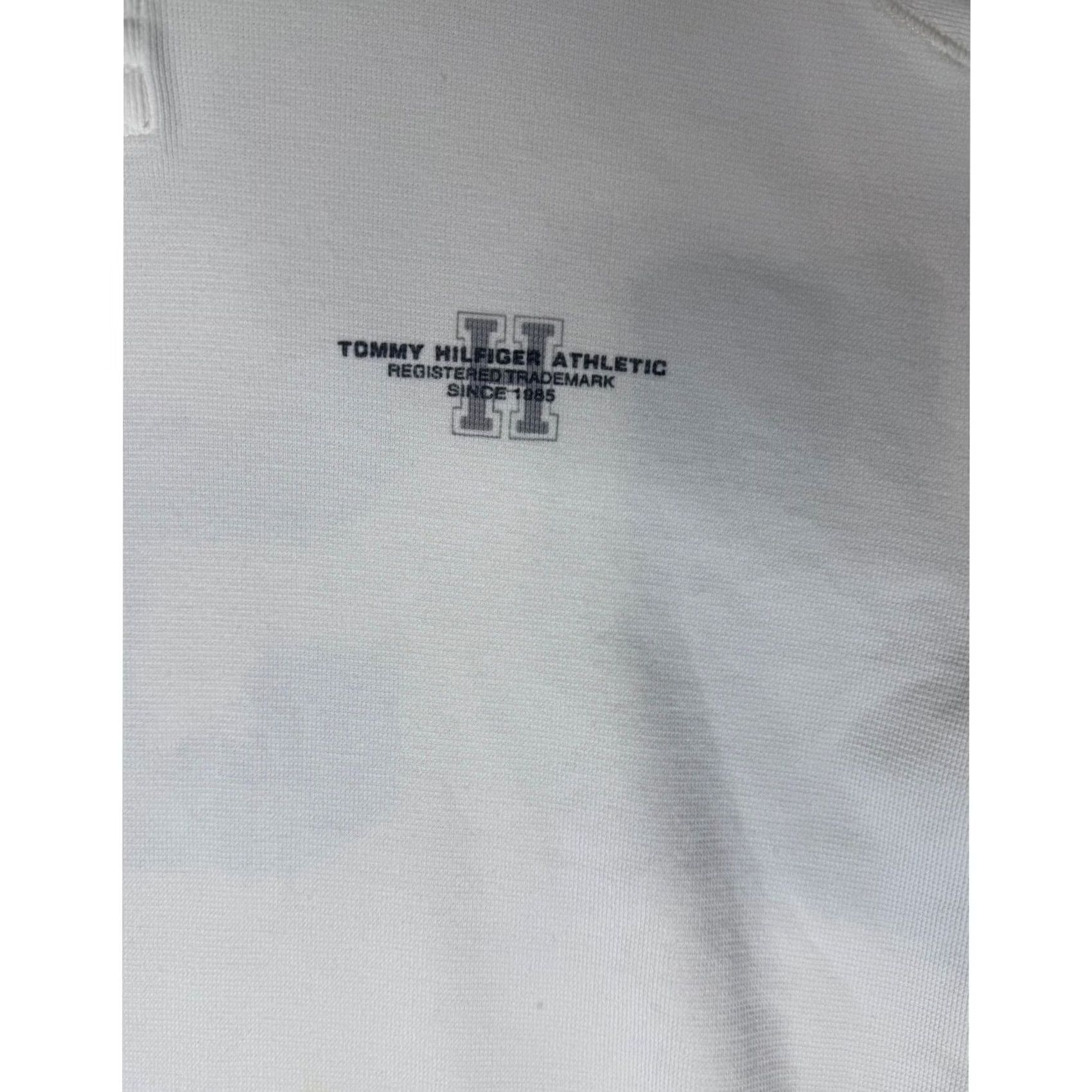 Tommy Hilfiger VINTAGE Tommy Hilfiger Athletic Henley Short Sleeve Shirt Mens M White Logo Button 5 Graphic Tee Sportswear Casual Menswear Size US M / EU 48-50 / 2 - 2 Thumbnail