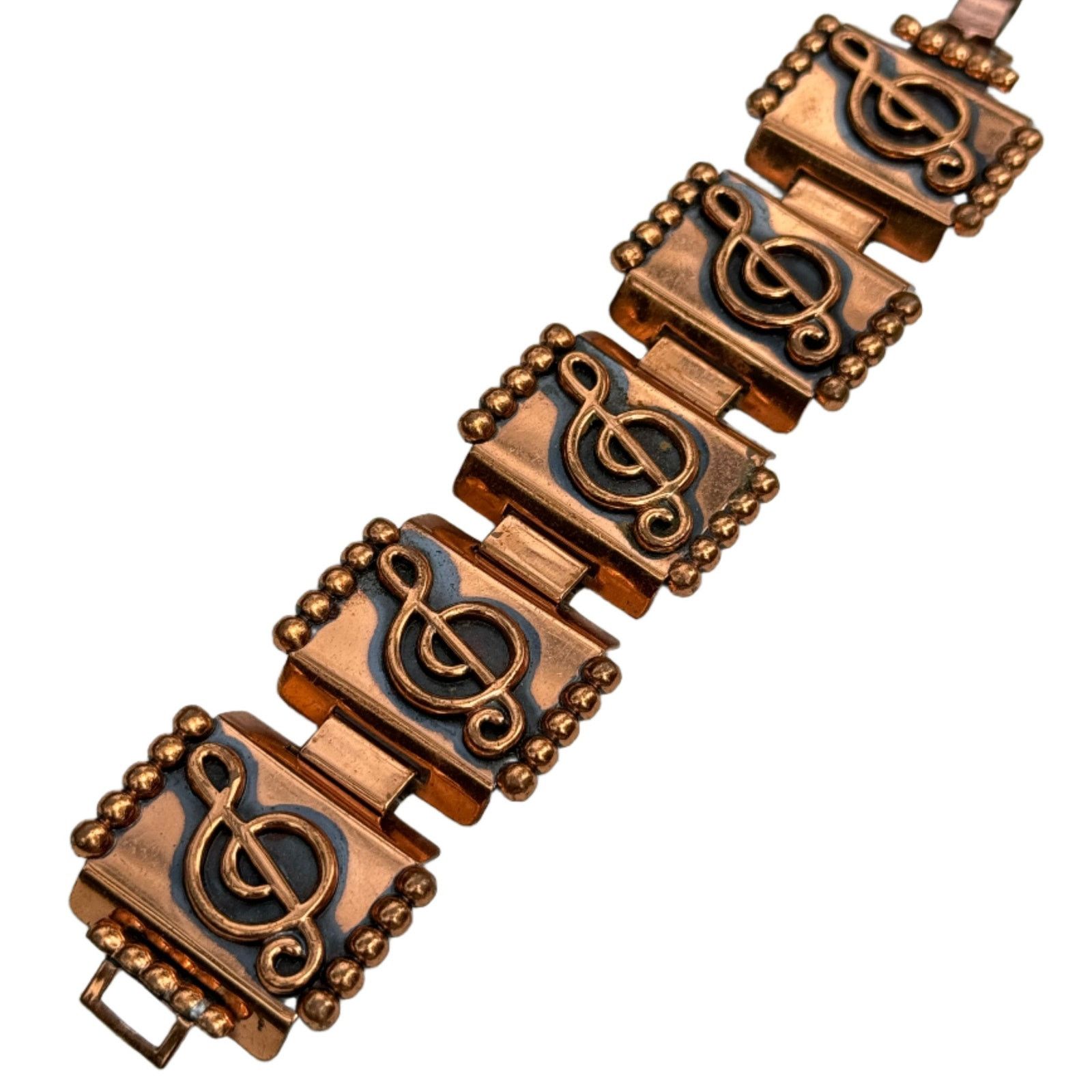 Vintage RENOIR Music Bracelet Copper