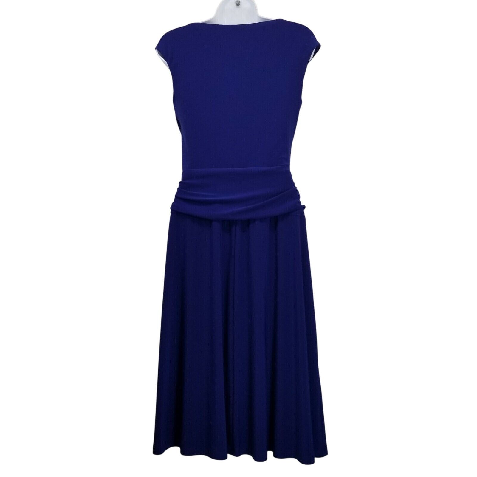 Lauren Ralph Lauren Ralph Lauren 4 Dress Blue Purple A Line Flared Boat Neck Cap Size S / US 4 / IT 40 - 2 Thumbnail