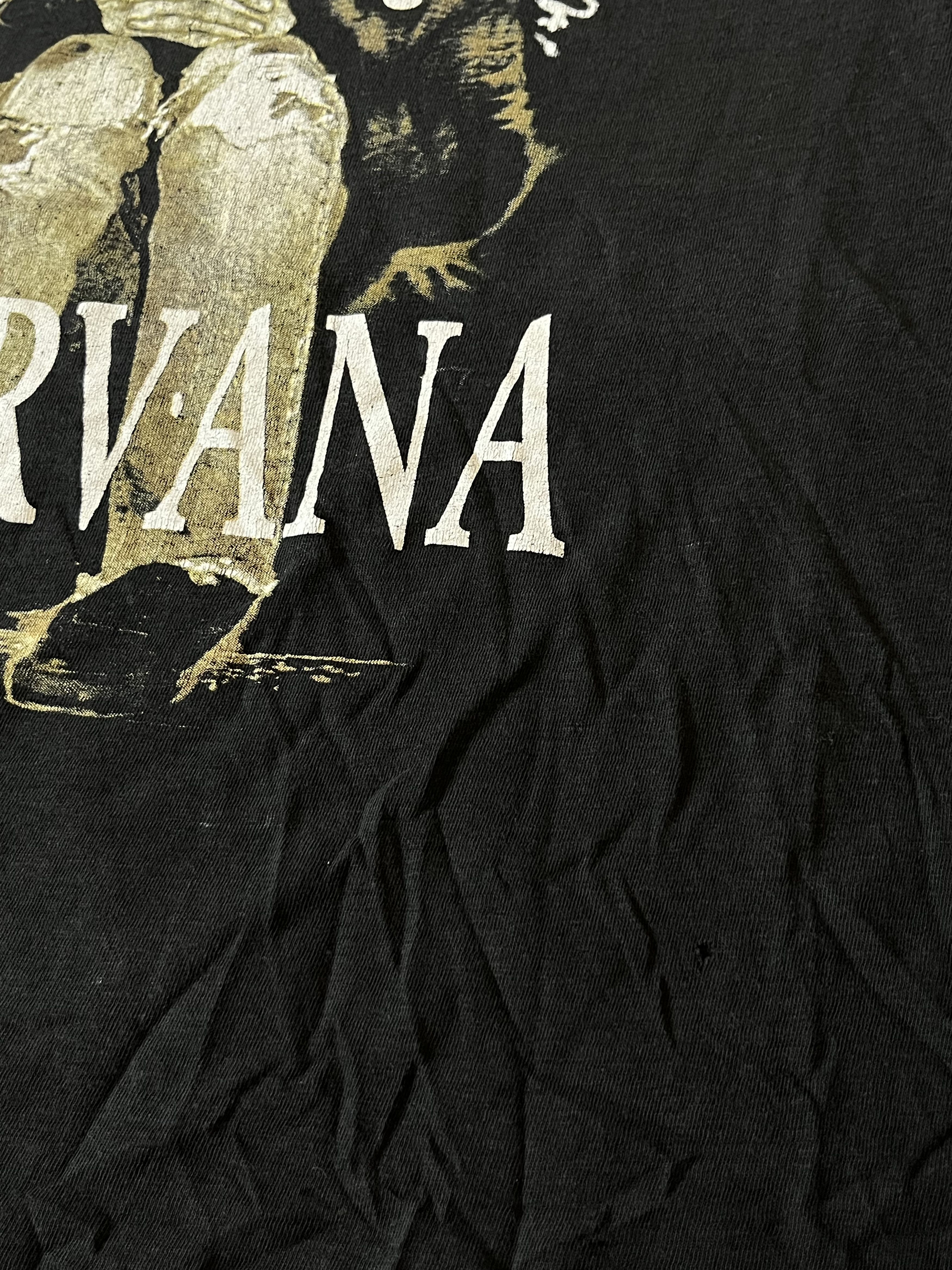 Band Tees × Vintage 90s Nirvana Kurt Cobain Distressed Tee Size US M / EU 48-50 / 2 - 6 Thumbnail