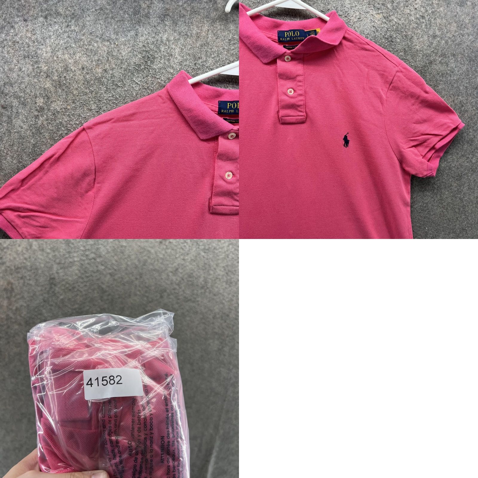 Polo Ralph Lauren Polo Ralph Lauren Polo Shirt Mens Large Pink Solid Pony Logo Custom Slim Fit Shirt Size US L / EU 52-54 / 3 - 8 Thumbnail