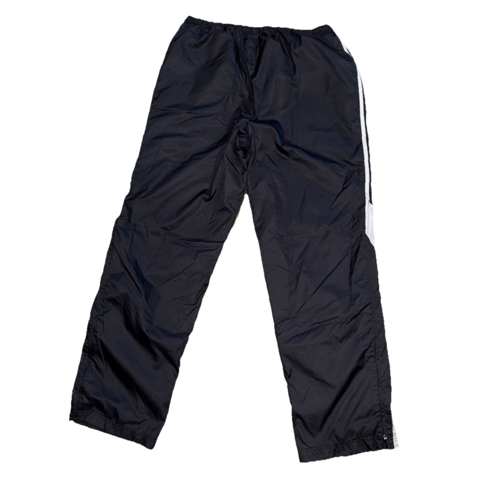 Adidas VINTAGE Adidas Track Pants Men’s XL Black 3 Stripe Nylon Zip Ankle Windbreakers Size US 36 / EU 52 - 3 Thumbnail